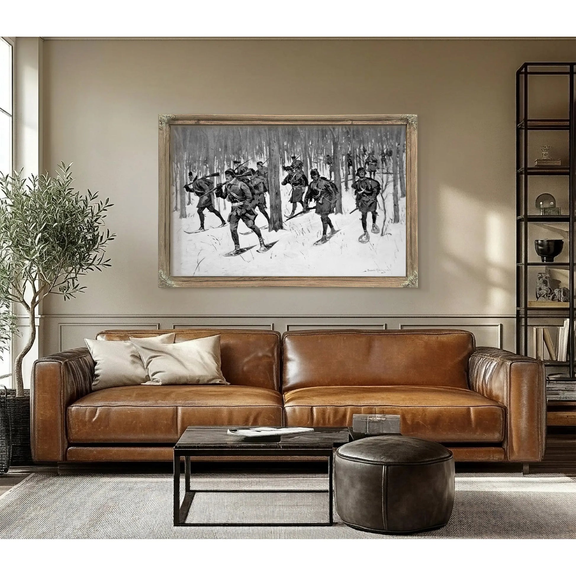 The March Of Rogers Rangers Litho by Frederic Remington