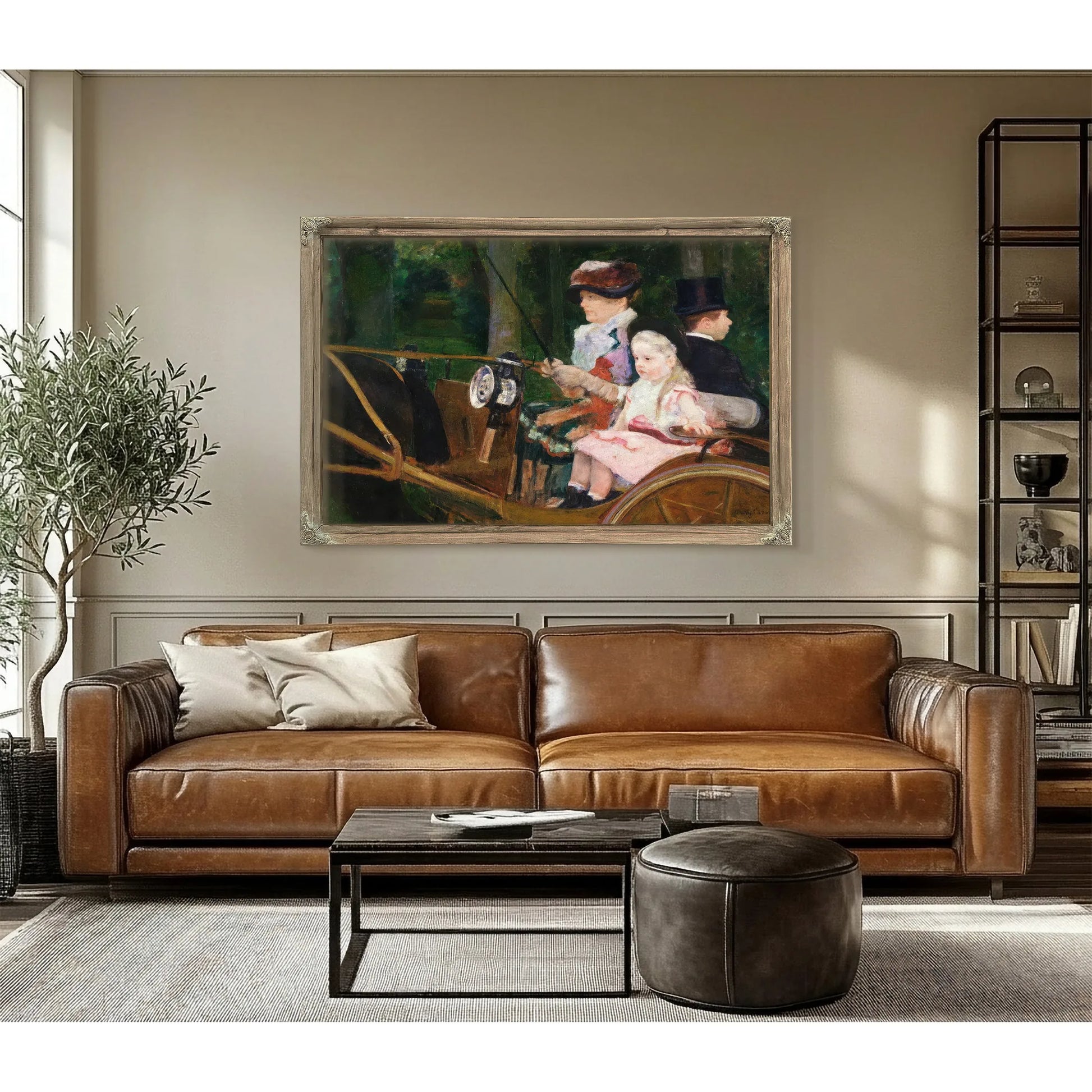 A Woman And A Girl Driving By Mary Cassatt Fine Art Print