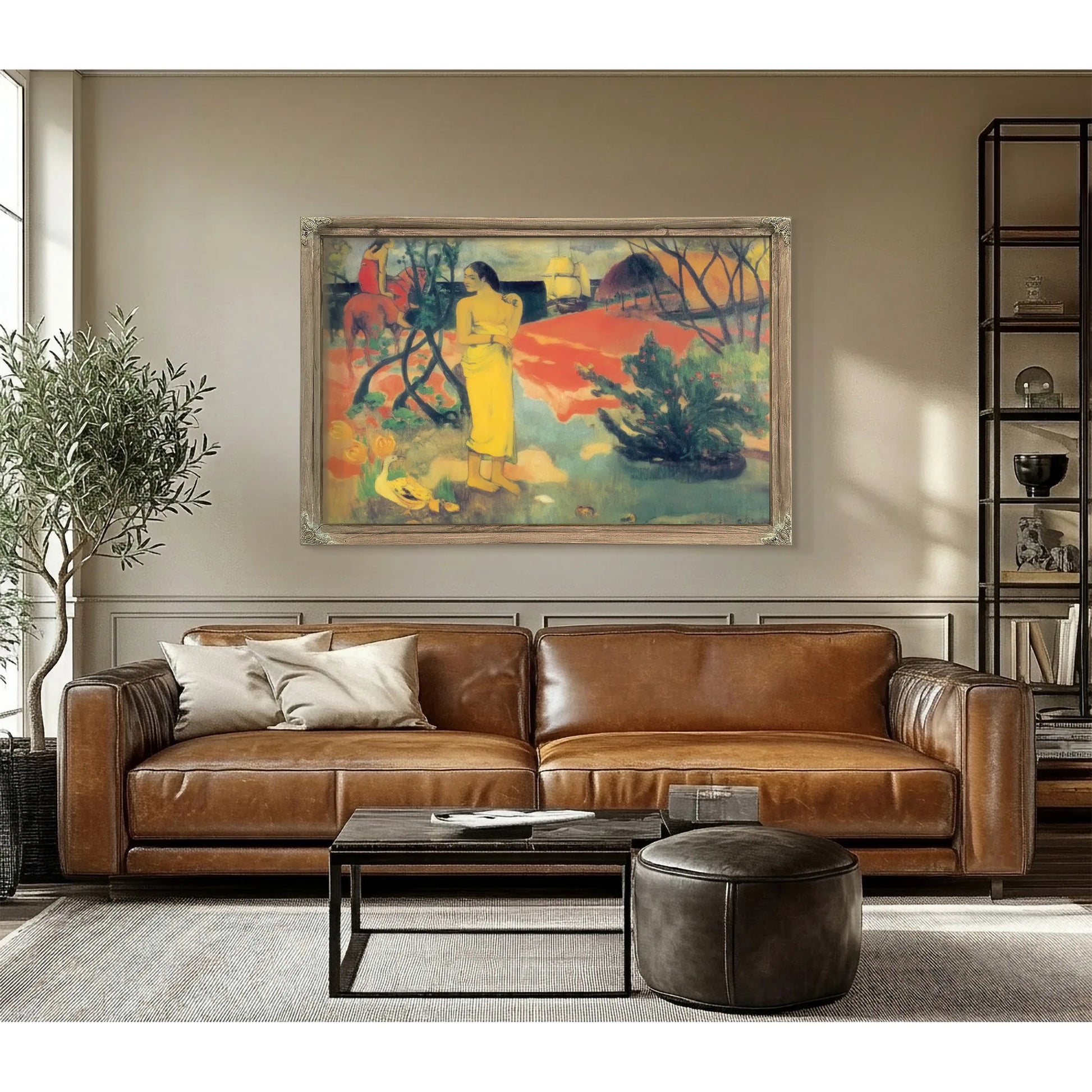 Te Tiai Na Oe Ite Rata ( Are You Waiting For A Letter) By Paul Gauguin Fine Art Print