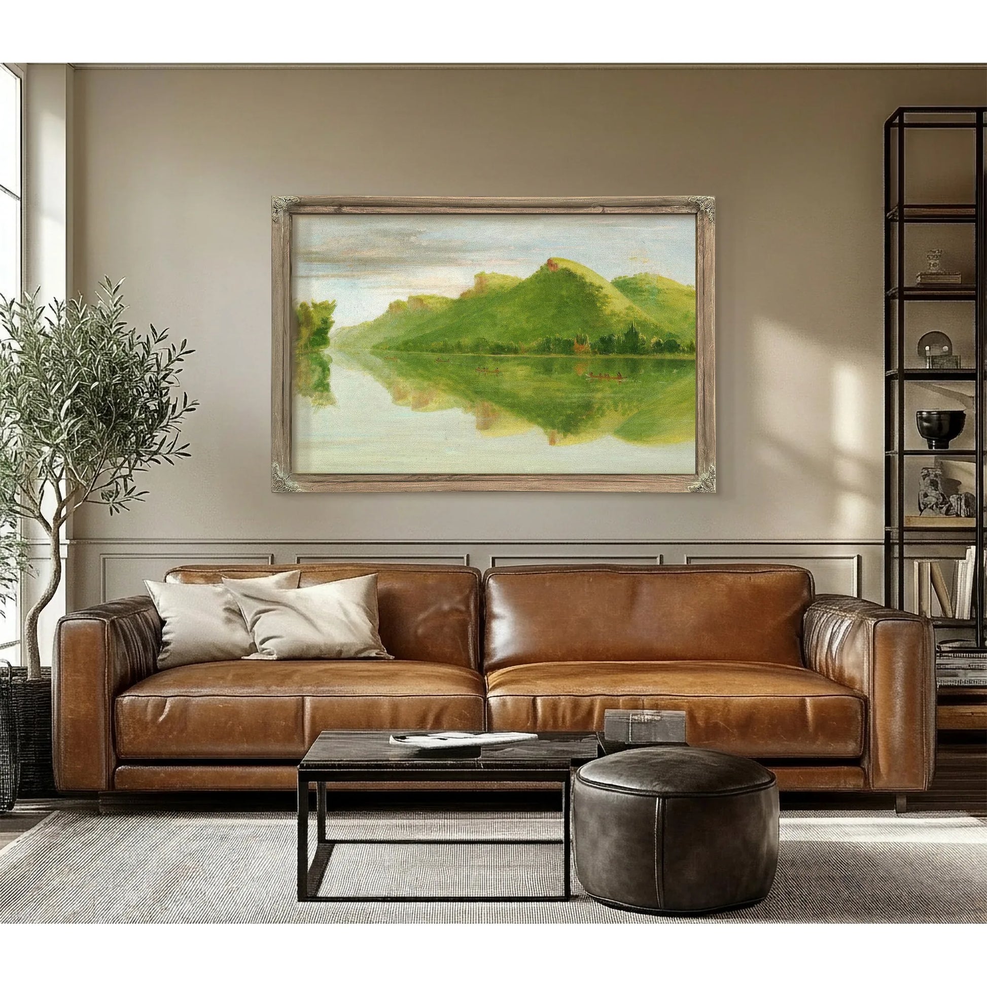 View On The Upper Mississippi, Beautiful Prairie Bluffs By George Catlin Fine Art Print