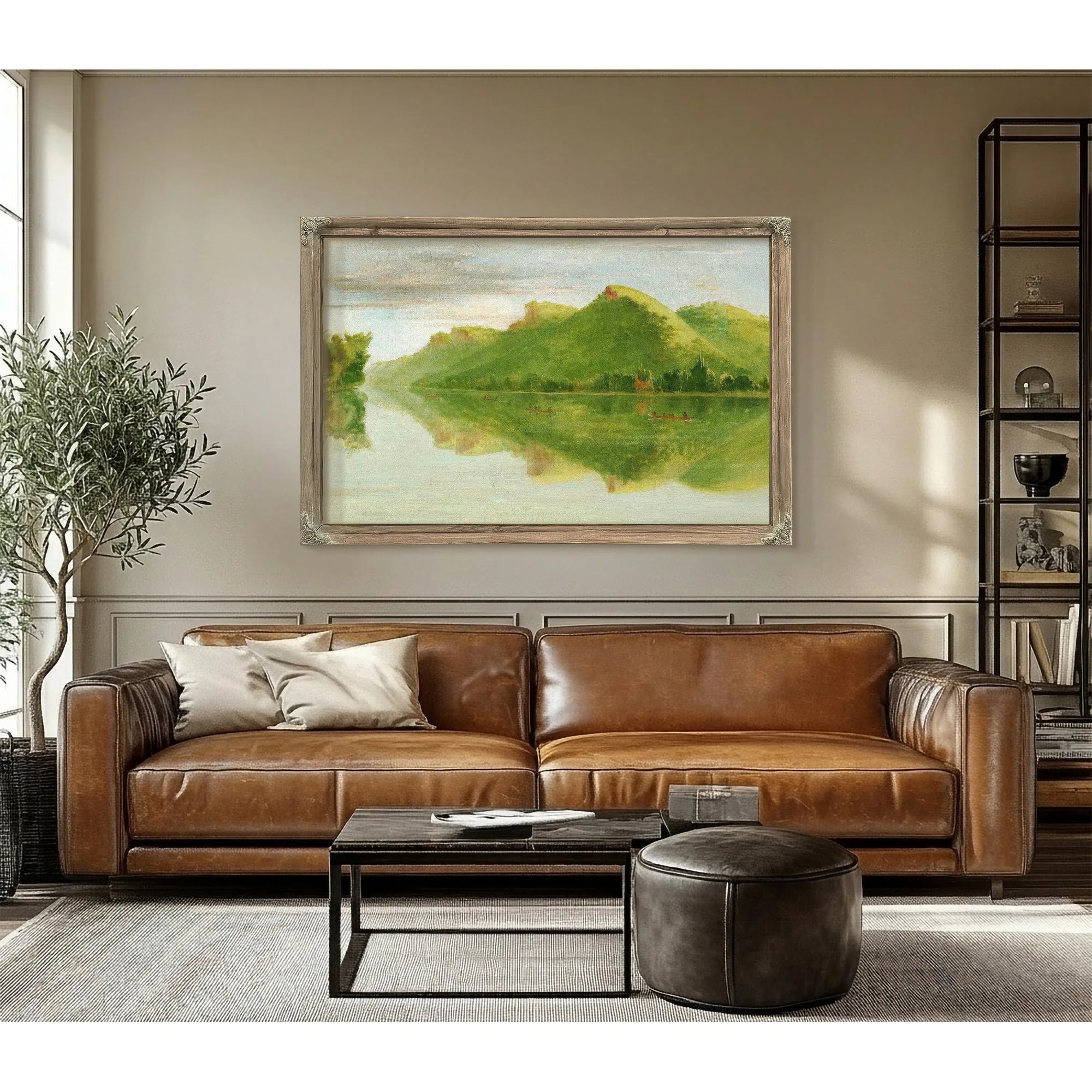 View On The Upper Mississippi, Beautiful Prairie Bluffs By George Catlin Fine Art Print