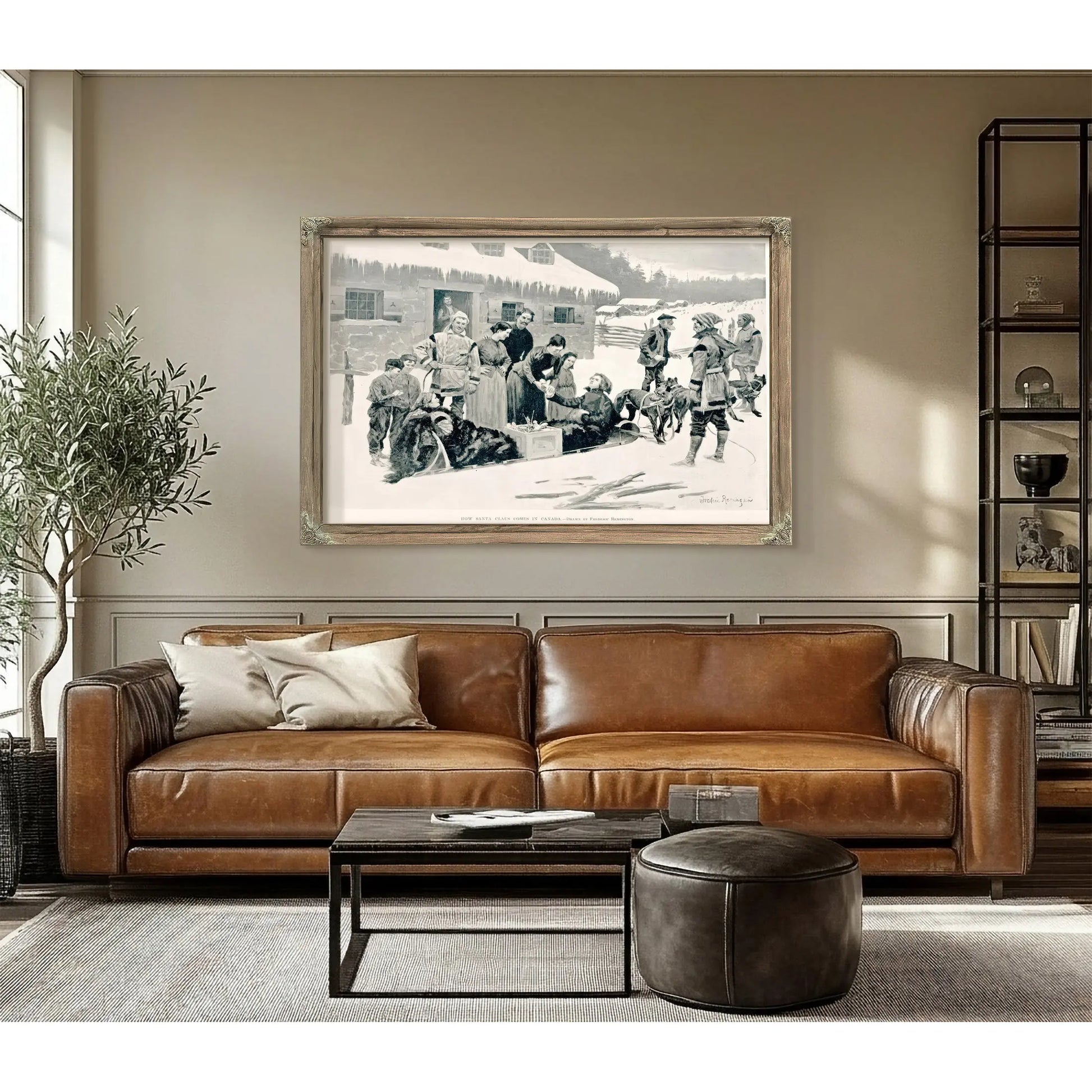 How Santa Claus Comes In Canadab by Frederic Remington