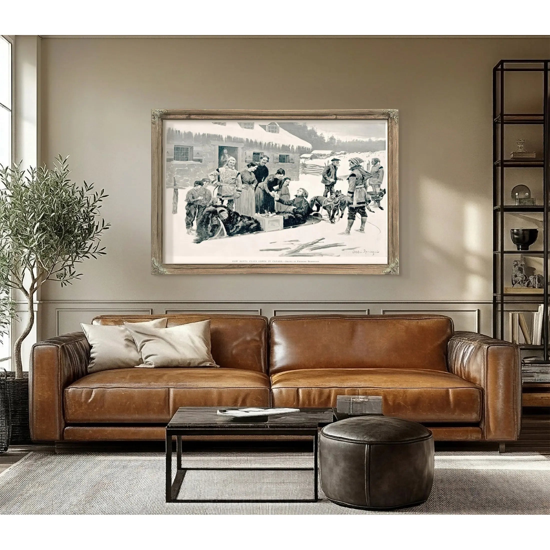 How Santa Claus Comes In Canadab by Frederic Remington