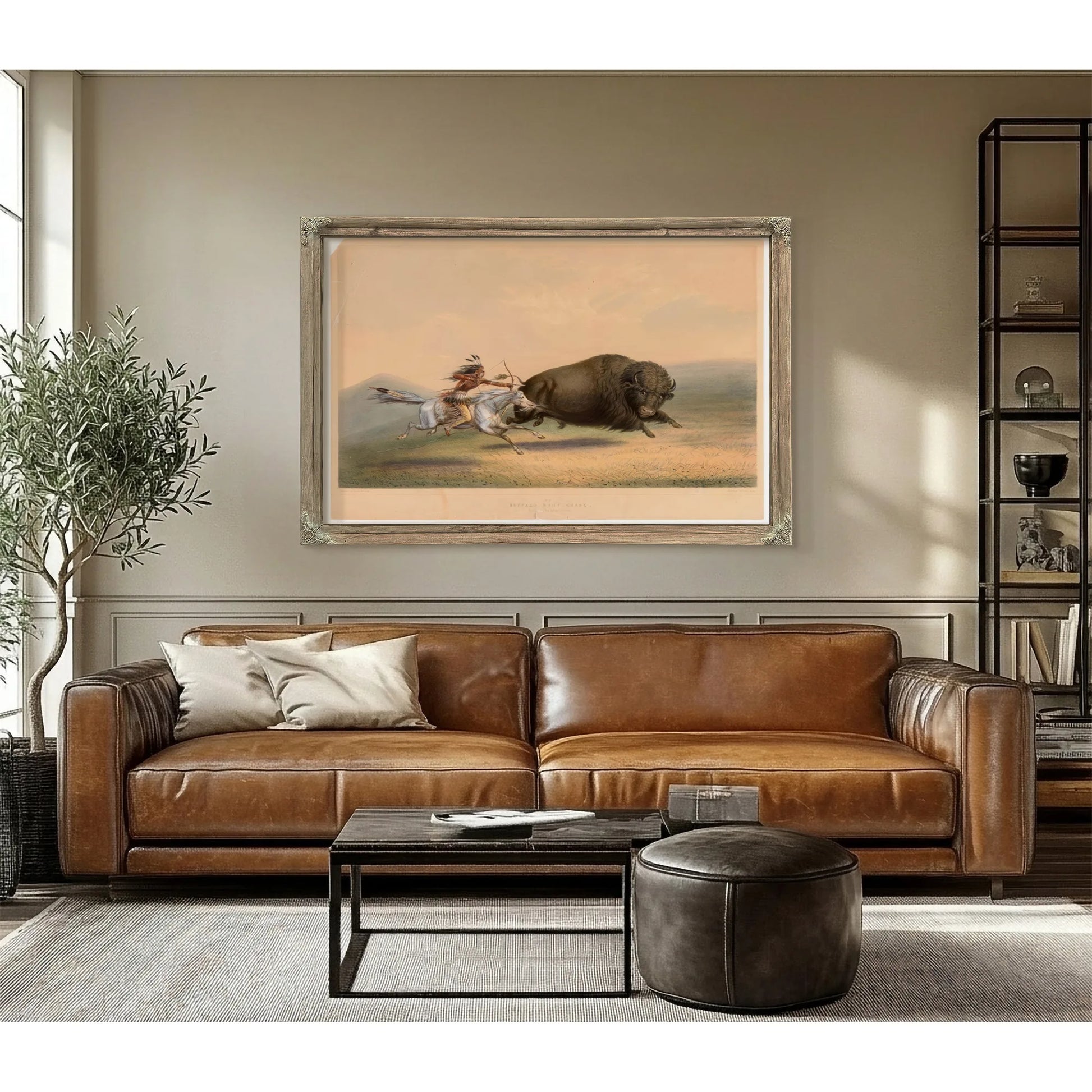 Buffalo Hunt, Chase No. 6 By George Catlin Fine Art Print