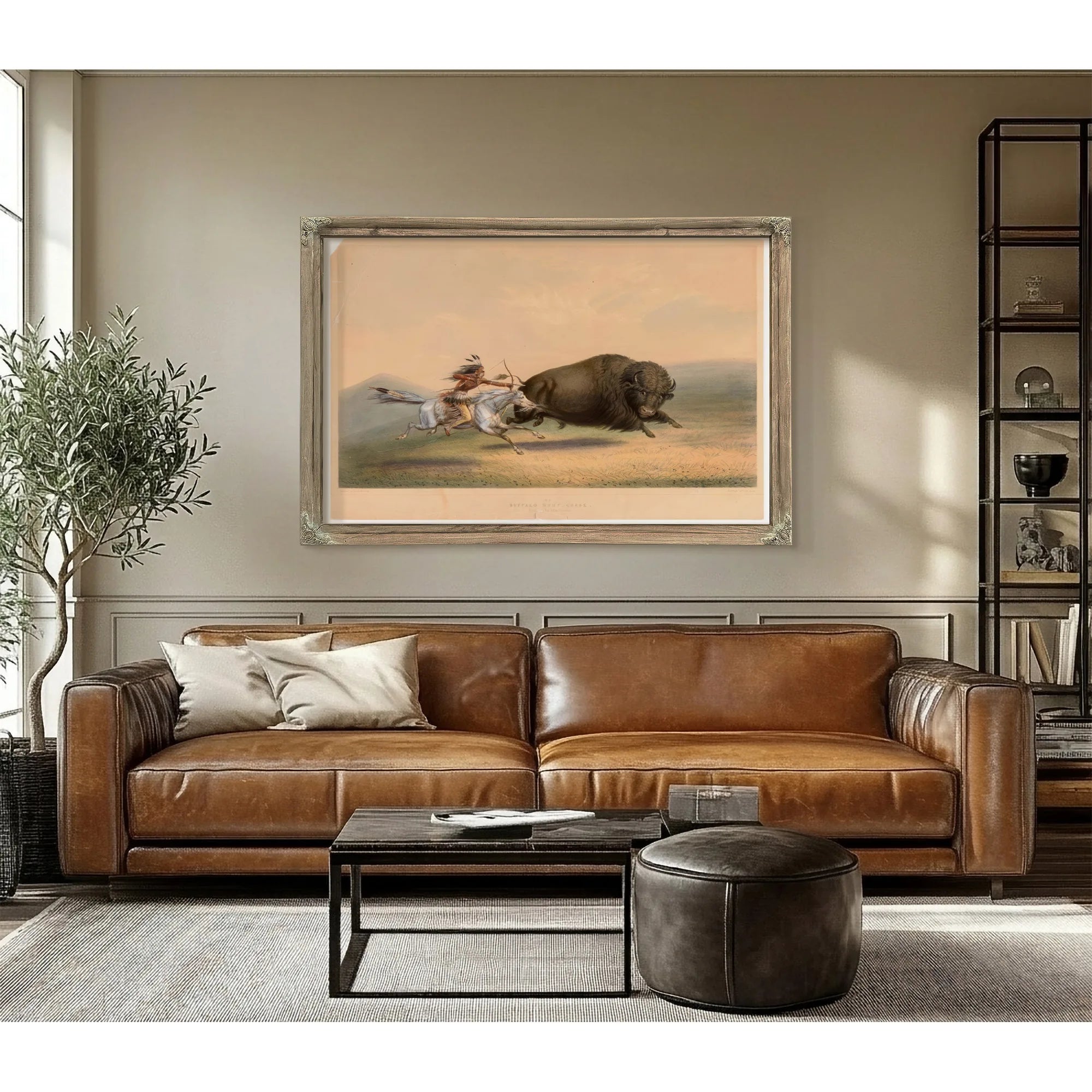 Buffalo Hunt, Chase No. 6 By George Catlin Fine Art Print