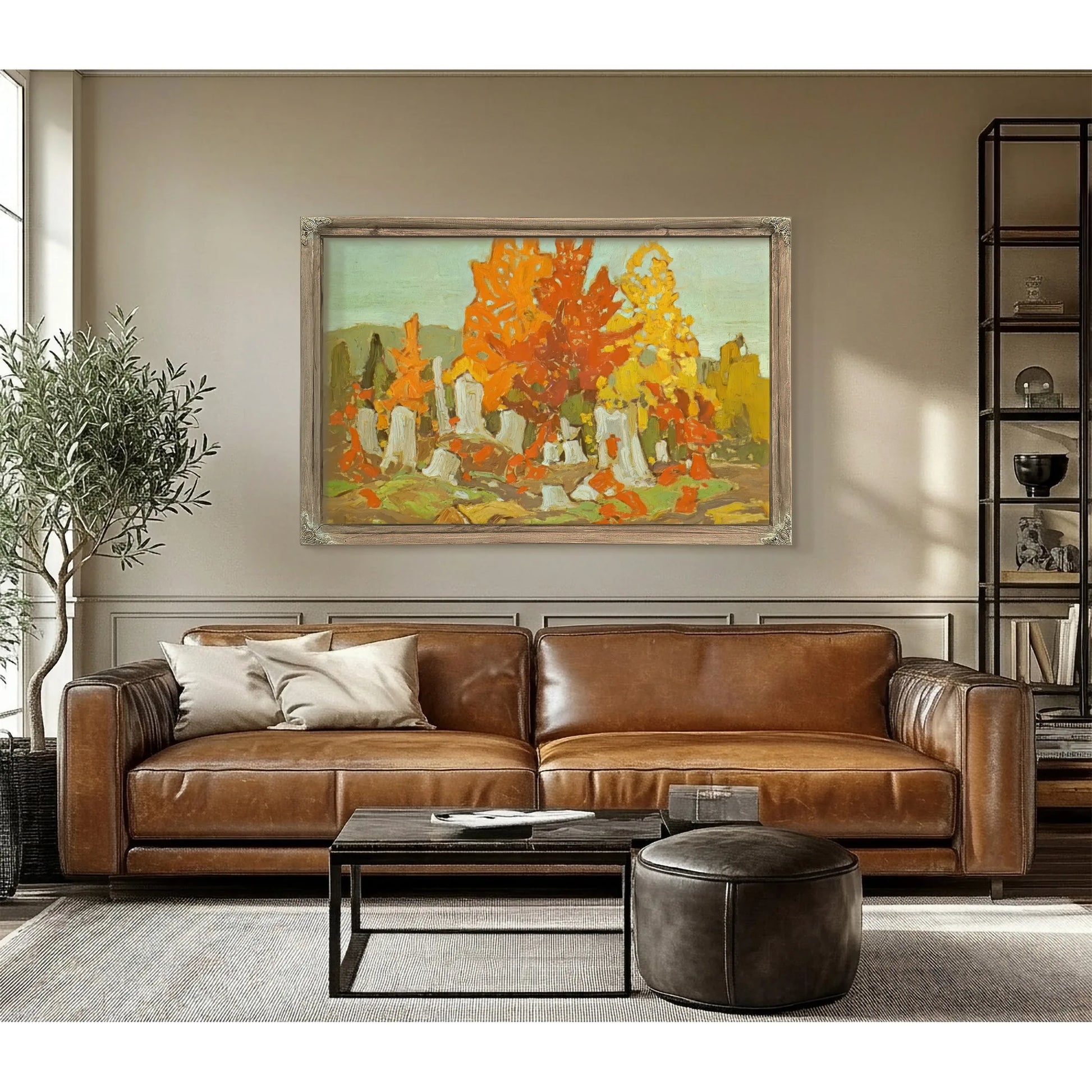 Scarlet Hilltop By Frank Carmichael Fine Art Print