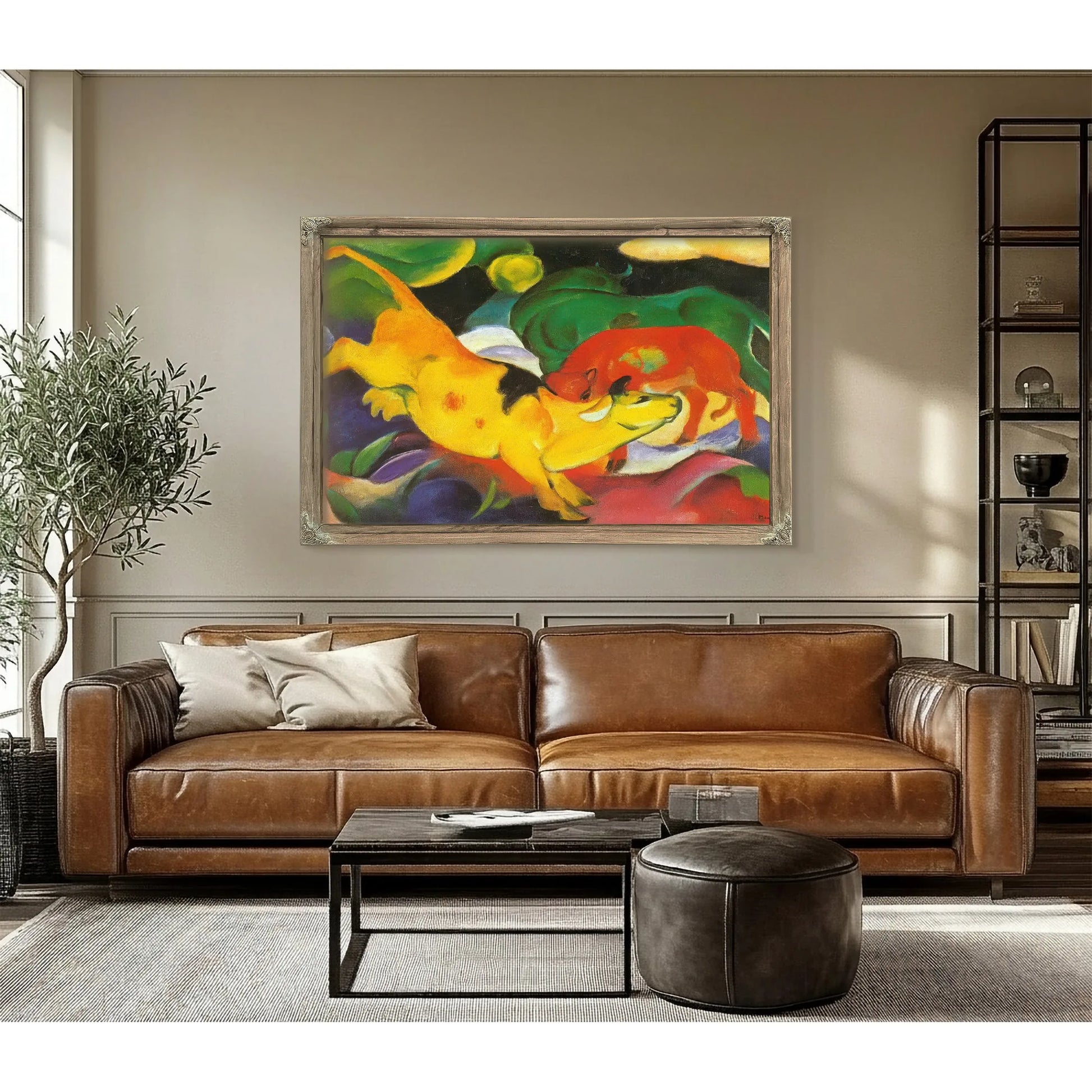 Cows Yellow Red Green By Franz Marc Fine Art Print