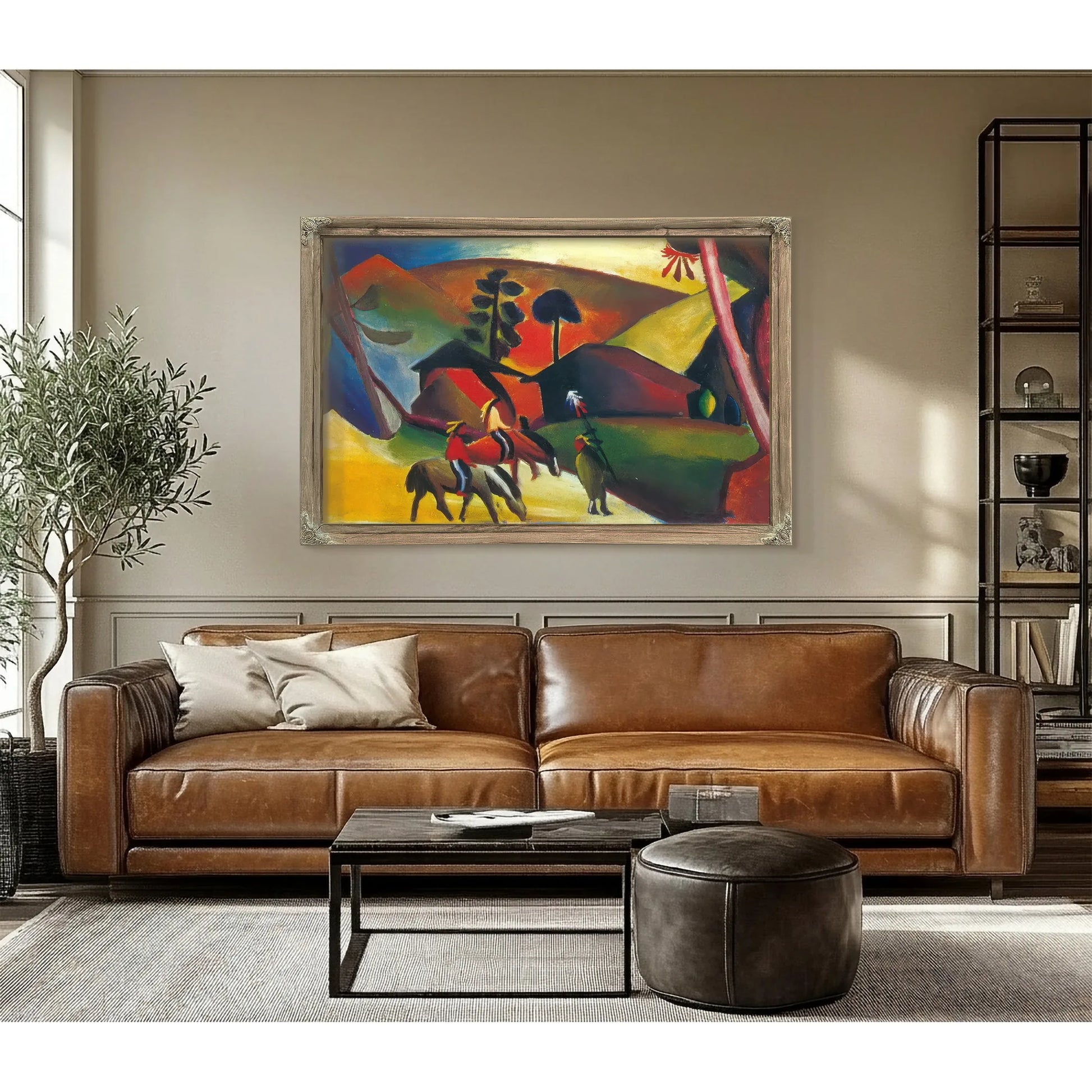 Indian Riding A Horse By August Macke Fine Art Print