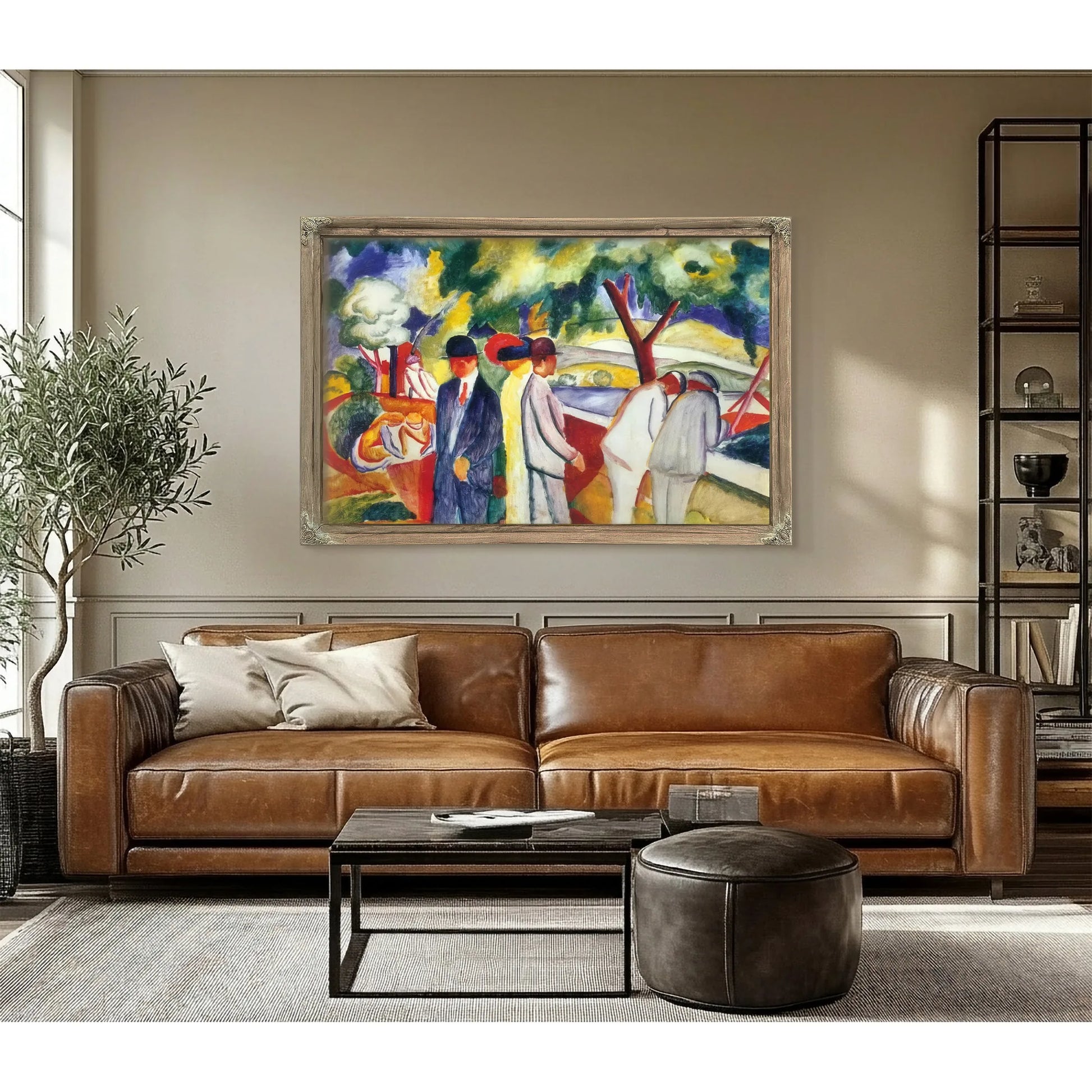 Strollers (Grand Outdoor Promenade) By August Macke Fine Art Print