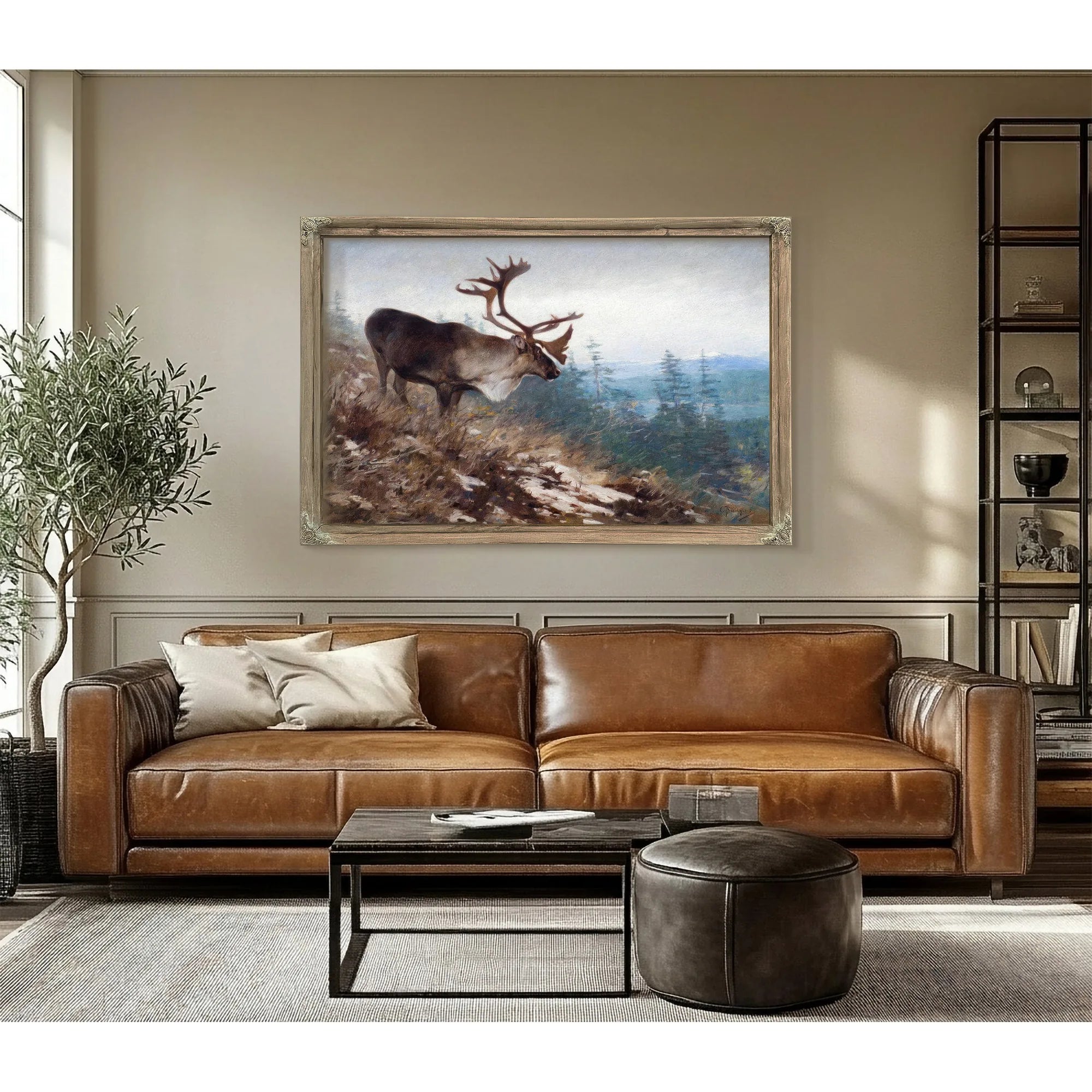 Yukon King Caribou By Carl Rungius Fine Art Print