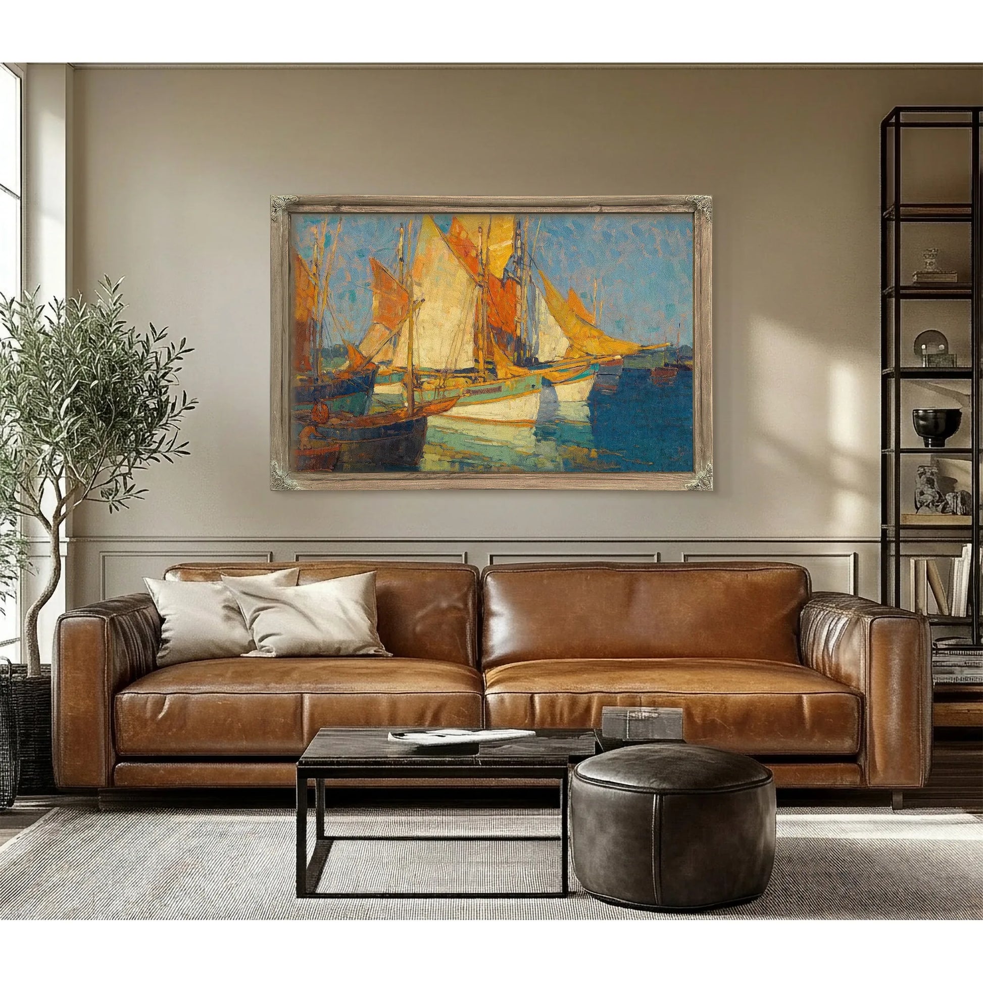 Sunlight On Brittany Boats By Edgar Payne Fine Art Print