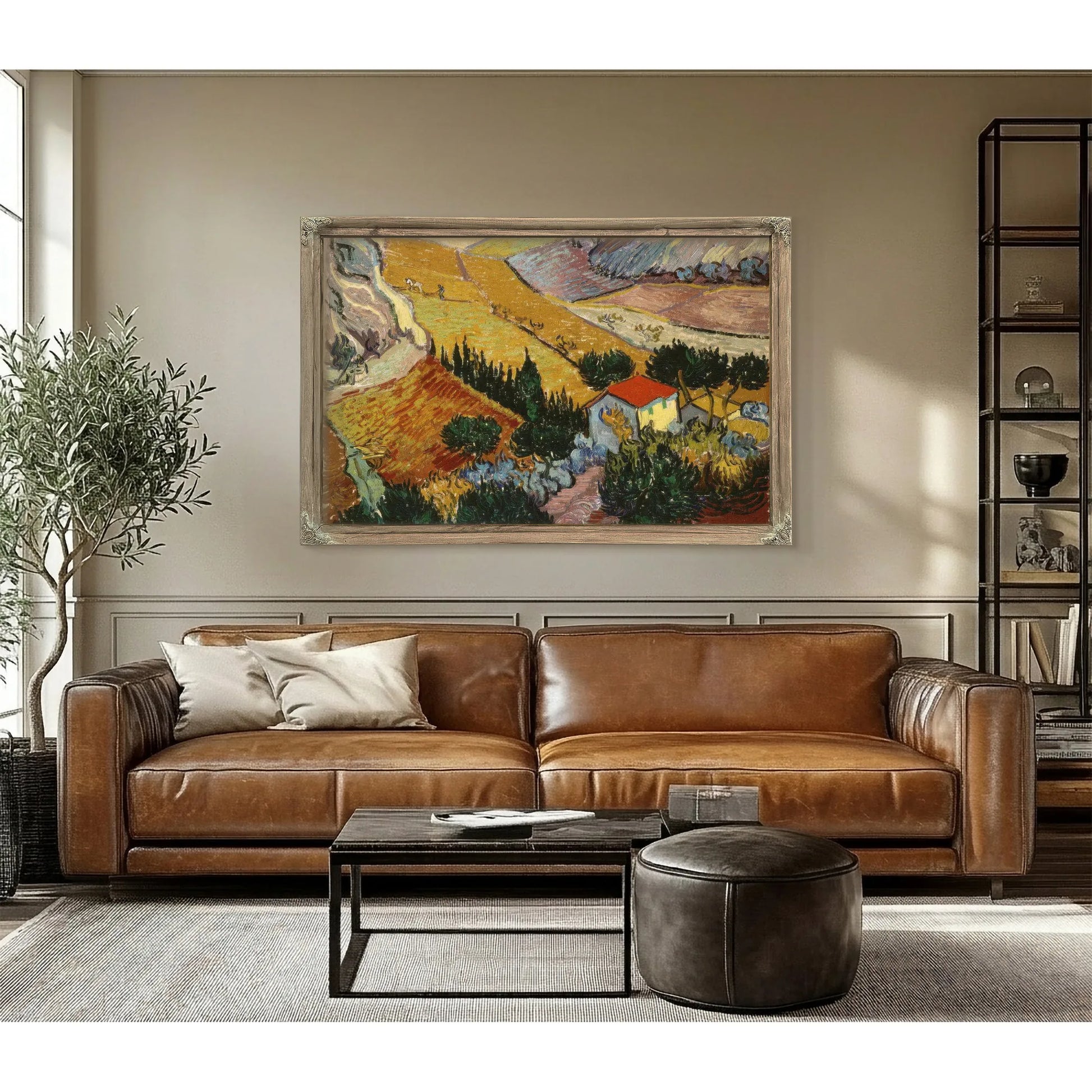 Landscape With House And Ploughman By Vincent Van Gogh Fine Art Print