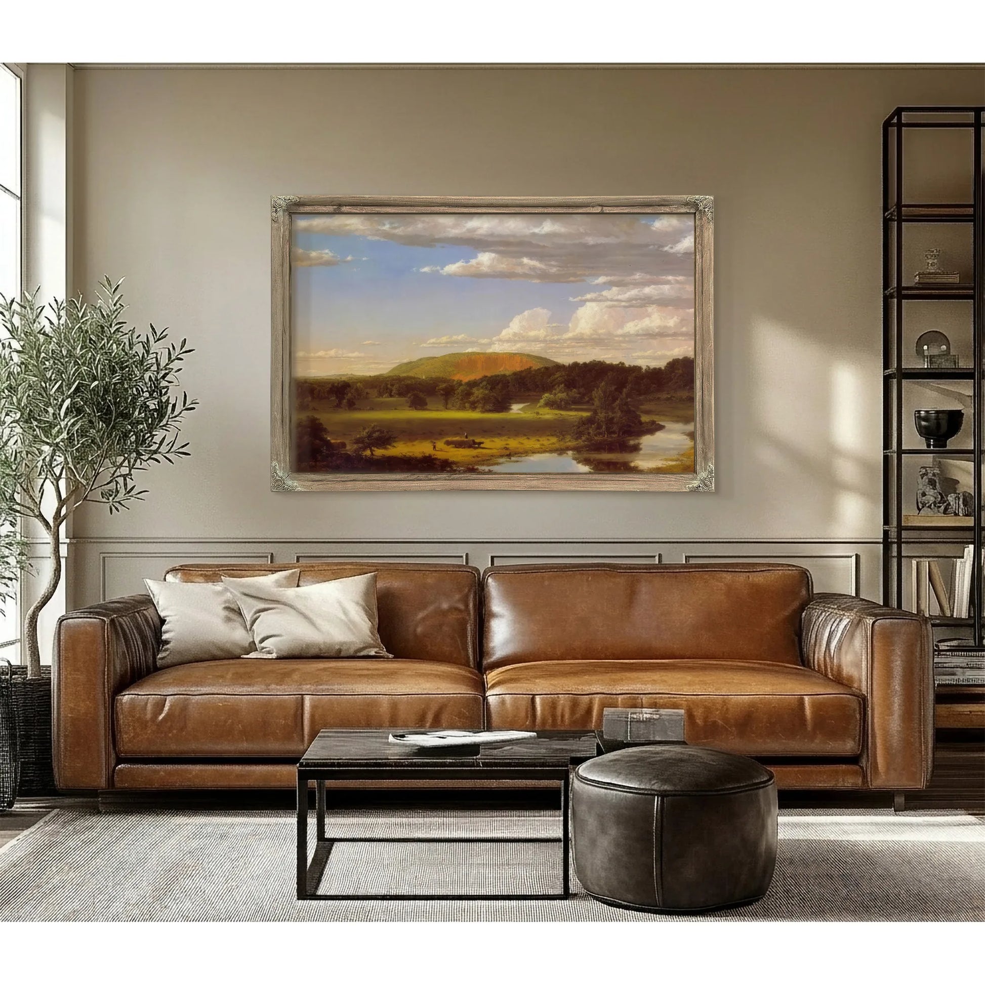 West Rock, New Haven By Frederic Edwin Church Fine Art Print
