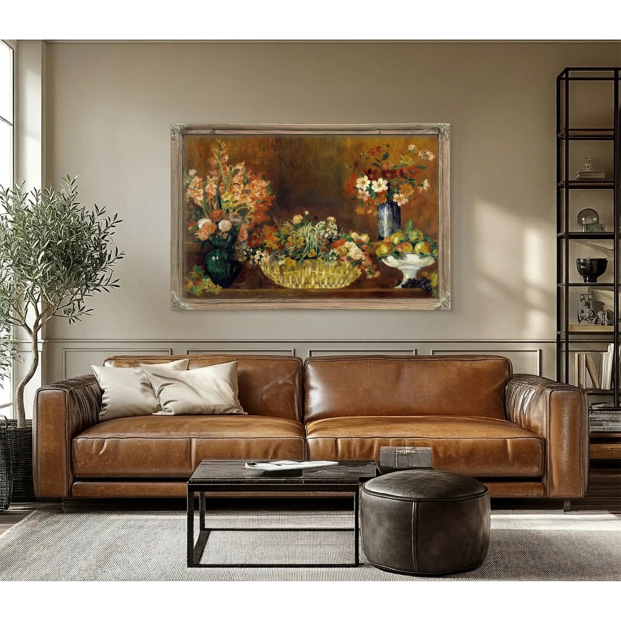 Still Life With Flowers And Fruit By Pierre August Renoir Fine Art Print