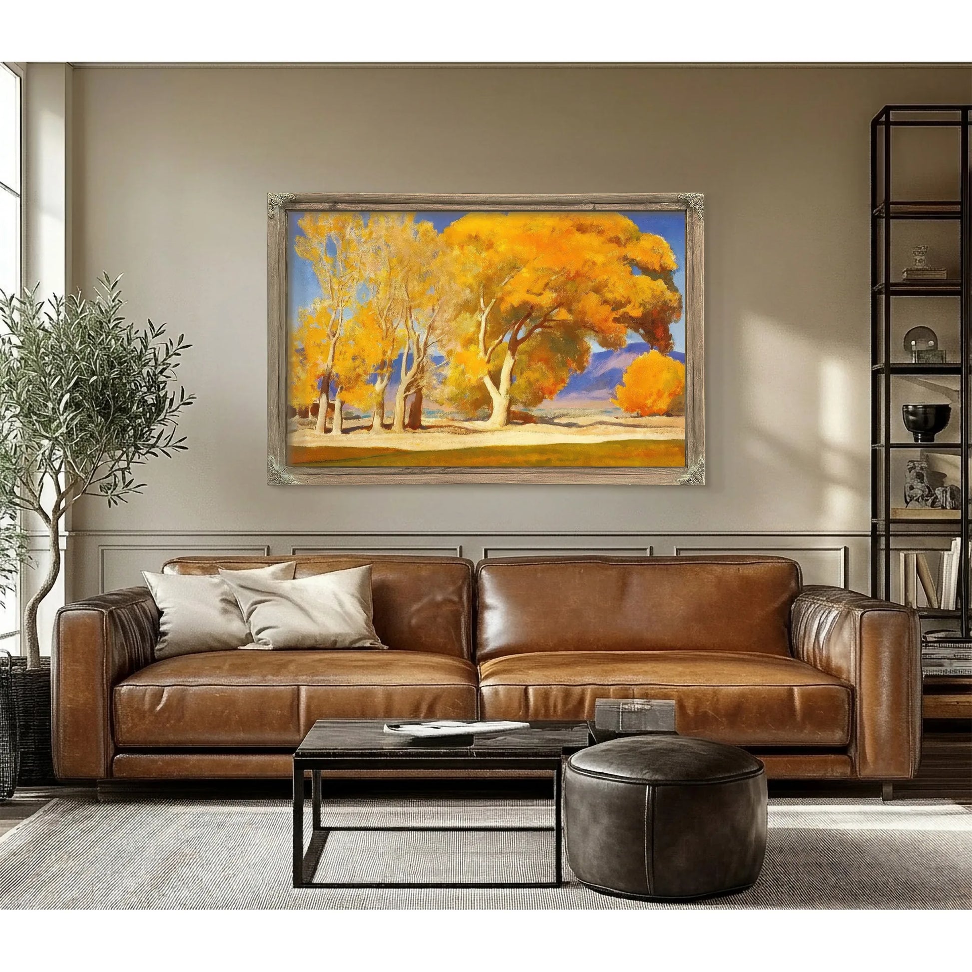Fall Cottonwoods By Maynard Dixon Fine Art Print