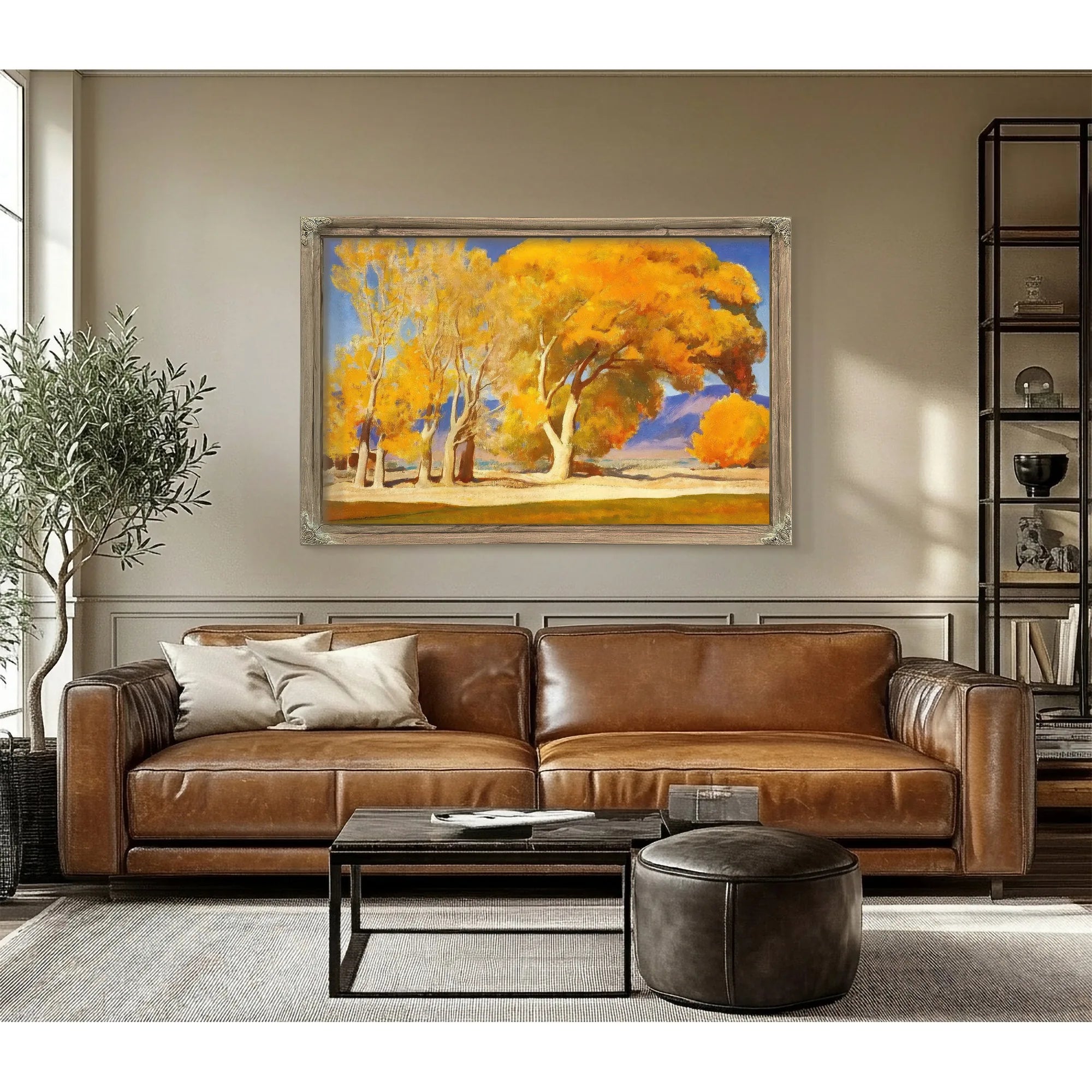 Fall Cottonwoods By Maynard Dixon Fine Art Print