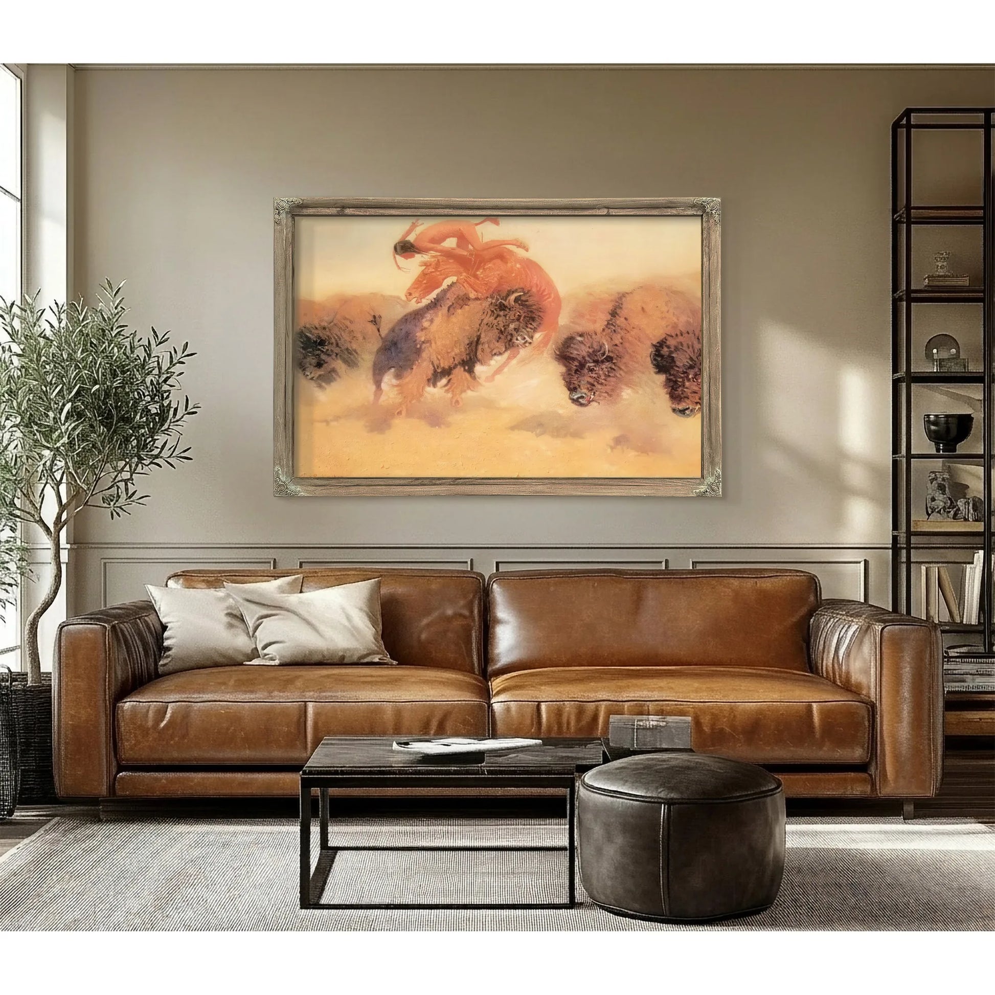 The Buffalo Hunter Aka The Buffalo Runner By Frederic Remington Fine Art Print