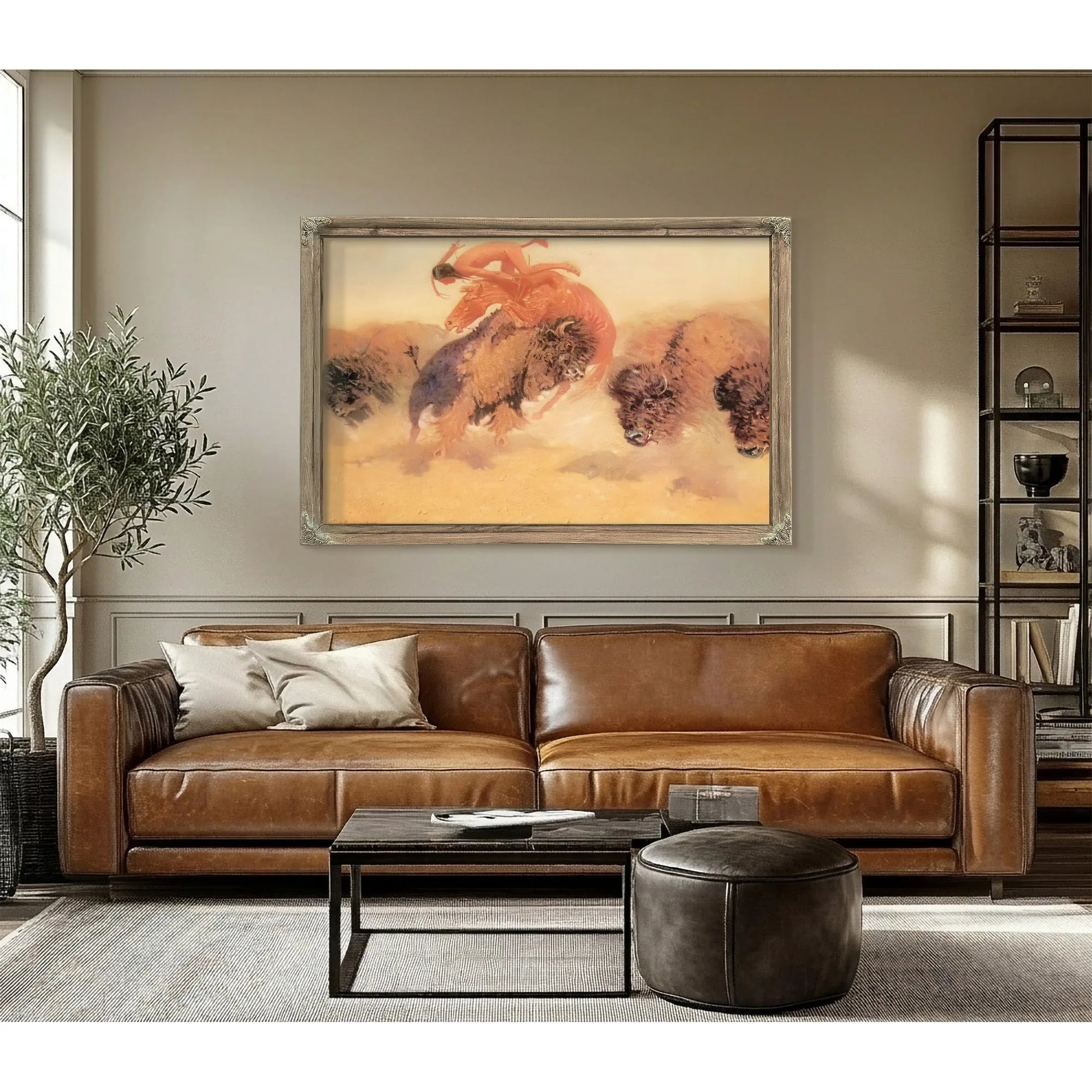 The Buffalo Hunter Aka The Buffalo Runner By Frederic Remington Fine Art Print