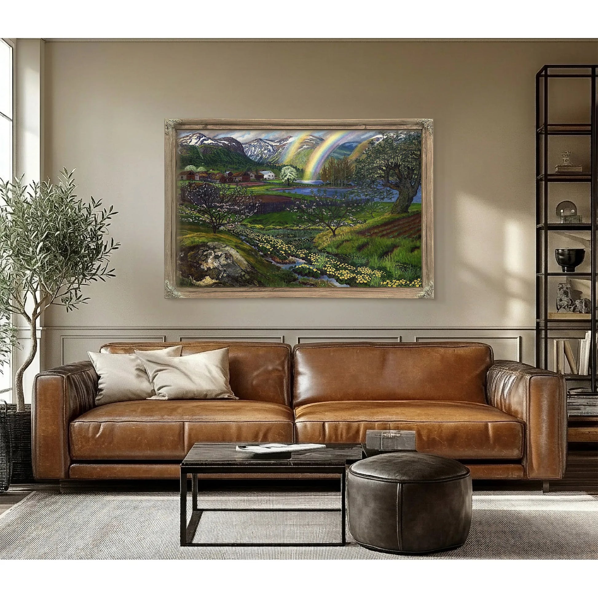 Marsh Marigolds And Double Rainbow By Nicolai Astrup Fine Art Print