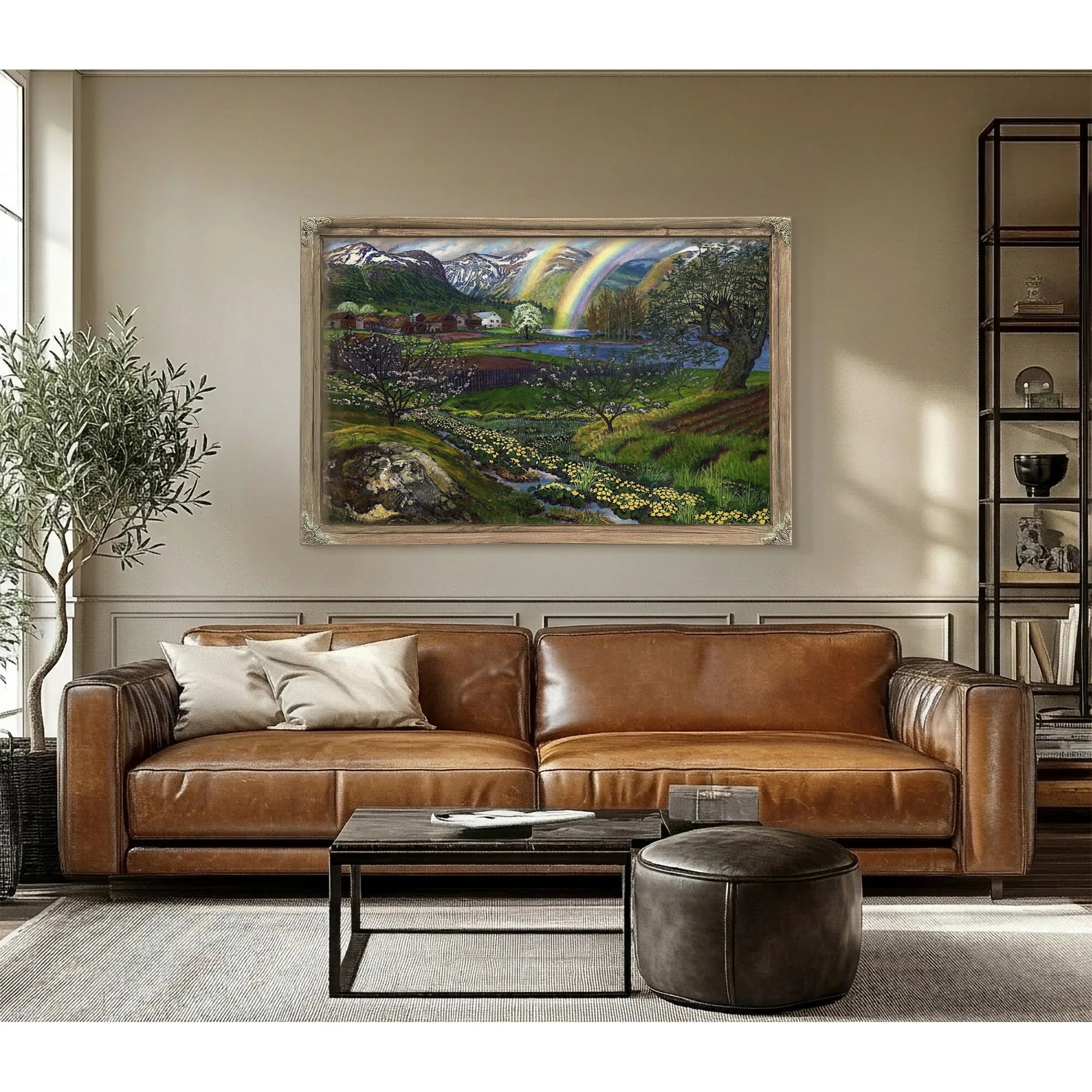 Marsh Marigolds And Double Rainbow By Nicolai Astrup Fine Art Print
