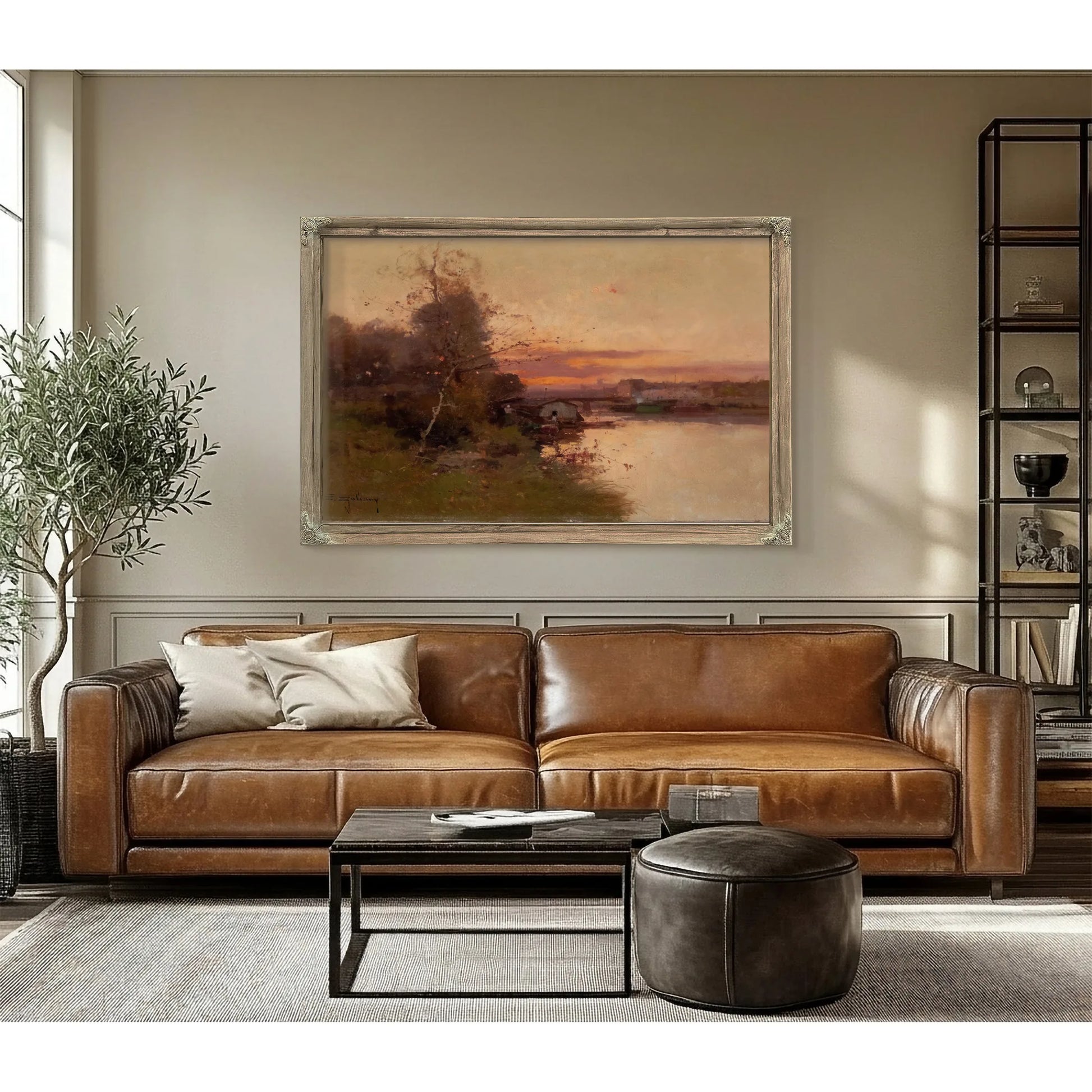 River At Sunset By Eugene Galien Laloue Fine Art Print