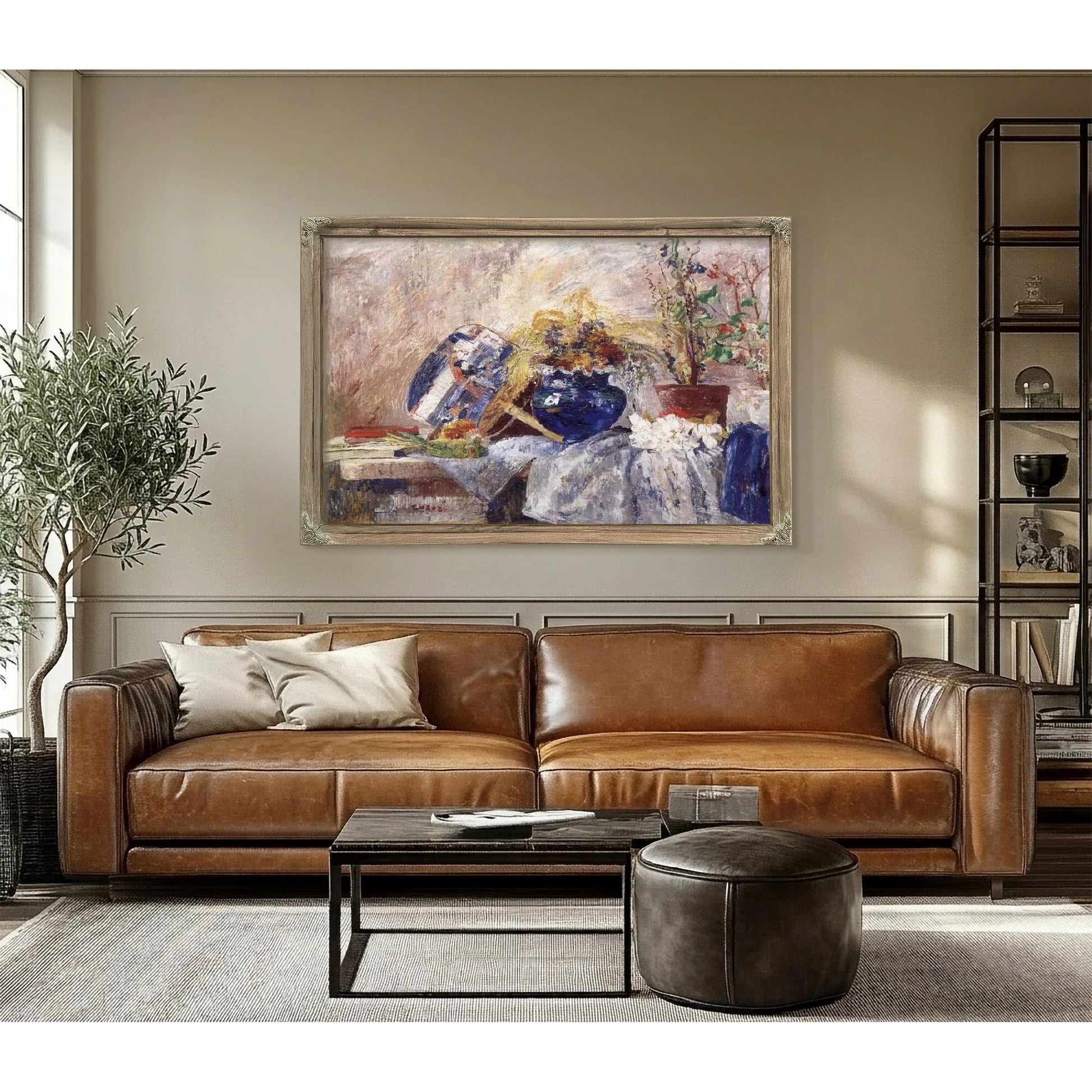 Still Life With Blue Vase And Fan By James Ensor Fine Art Print