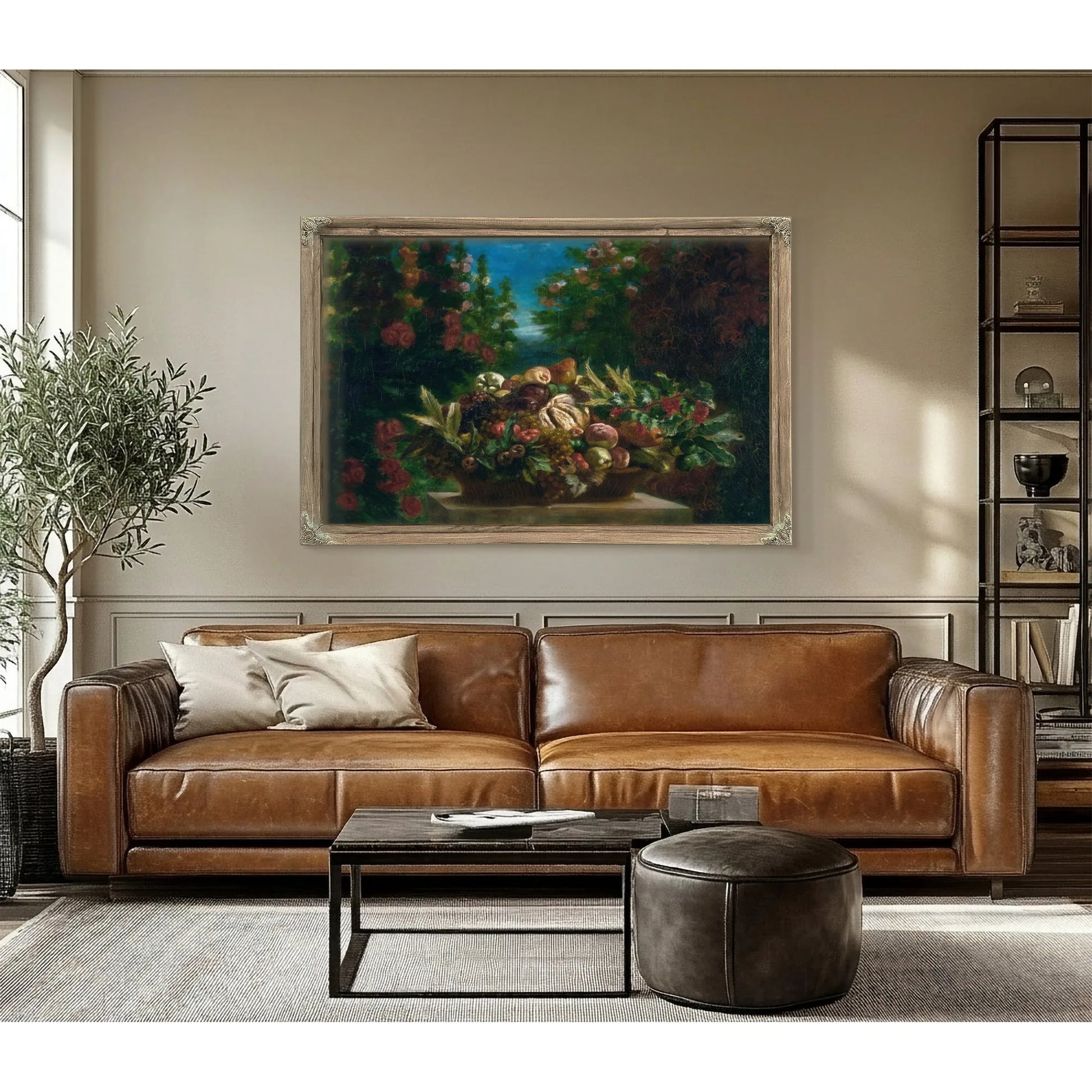 Still Life With Flowers And Fruit By Eugene Delacroix Fine Art Print