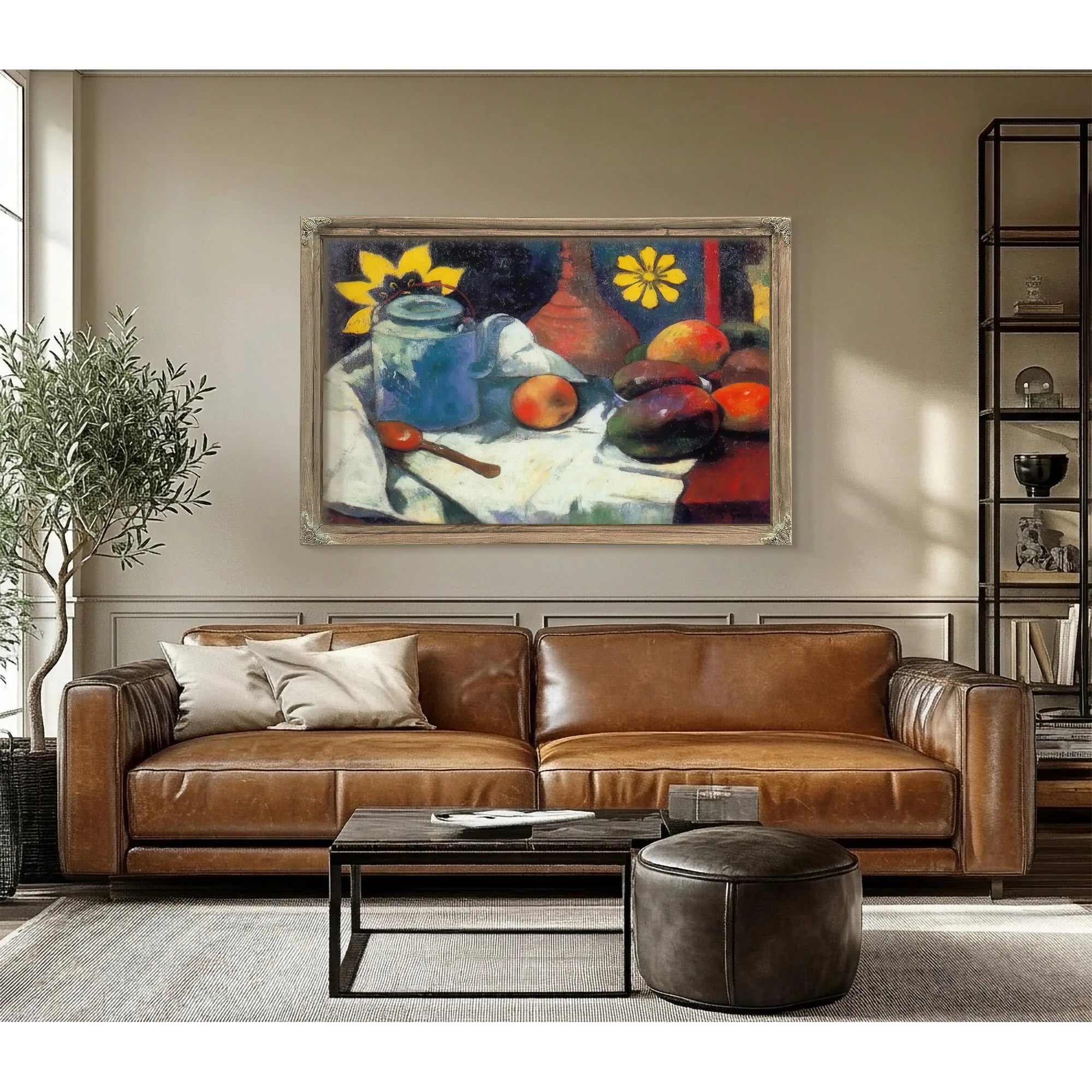 Teapot And Fruits By Paul Gauguin Fine Art Print