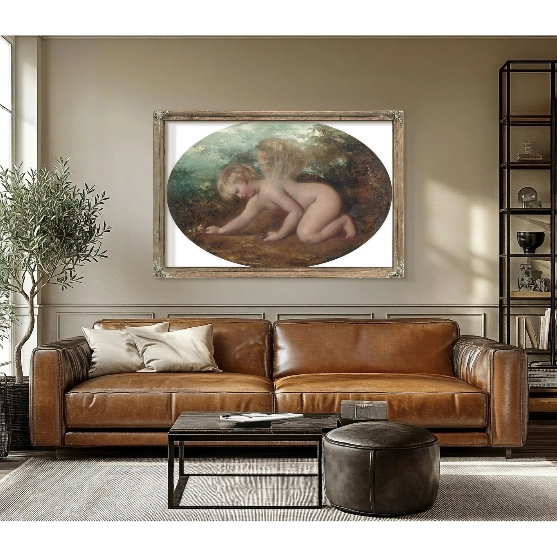 A Putto Collecting Flowers By William Etty Fine Art Print