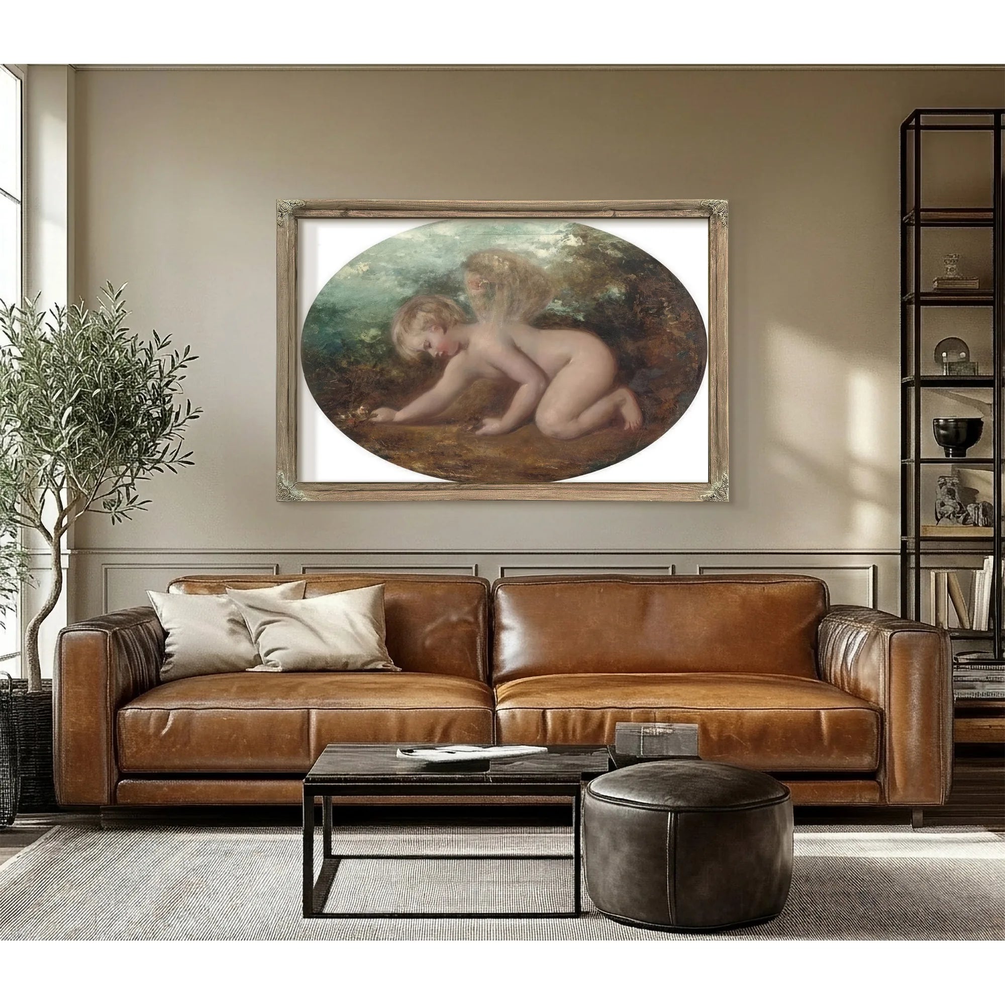 A Putto Collecting Flowers By William Etty Fine Art Print