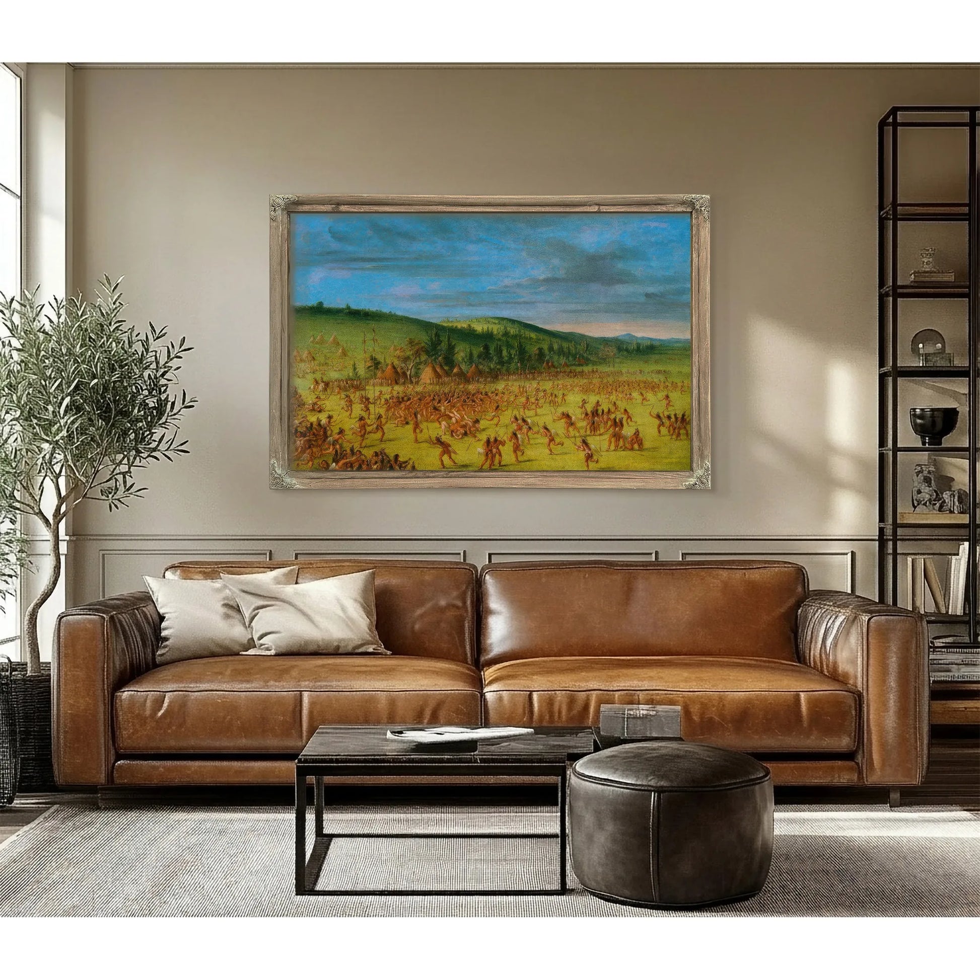 Ball Play Of The Choctaw Ball Up By George Catlin Fine Art Print
