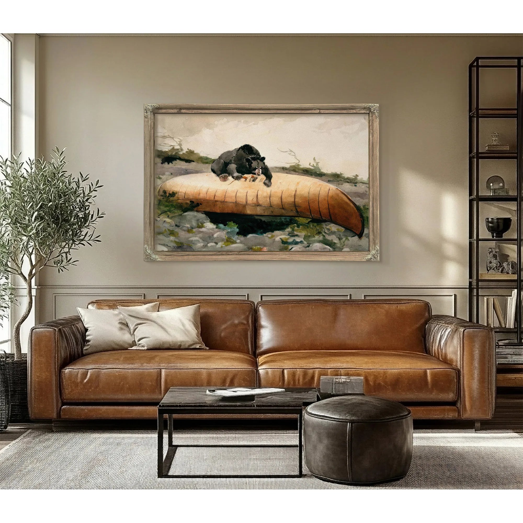 Bear And Canoe (Bear Breaking Through A Canoe Adirondacks) By Winslow Homer Fine Art Print