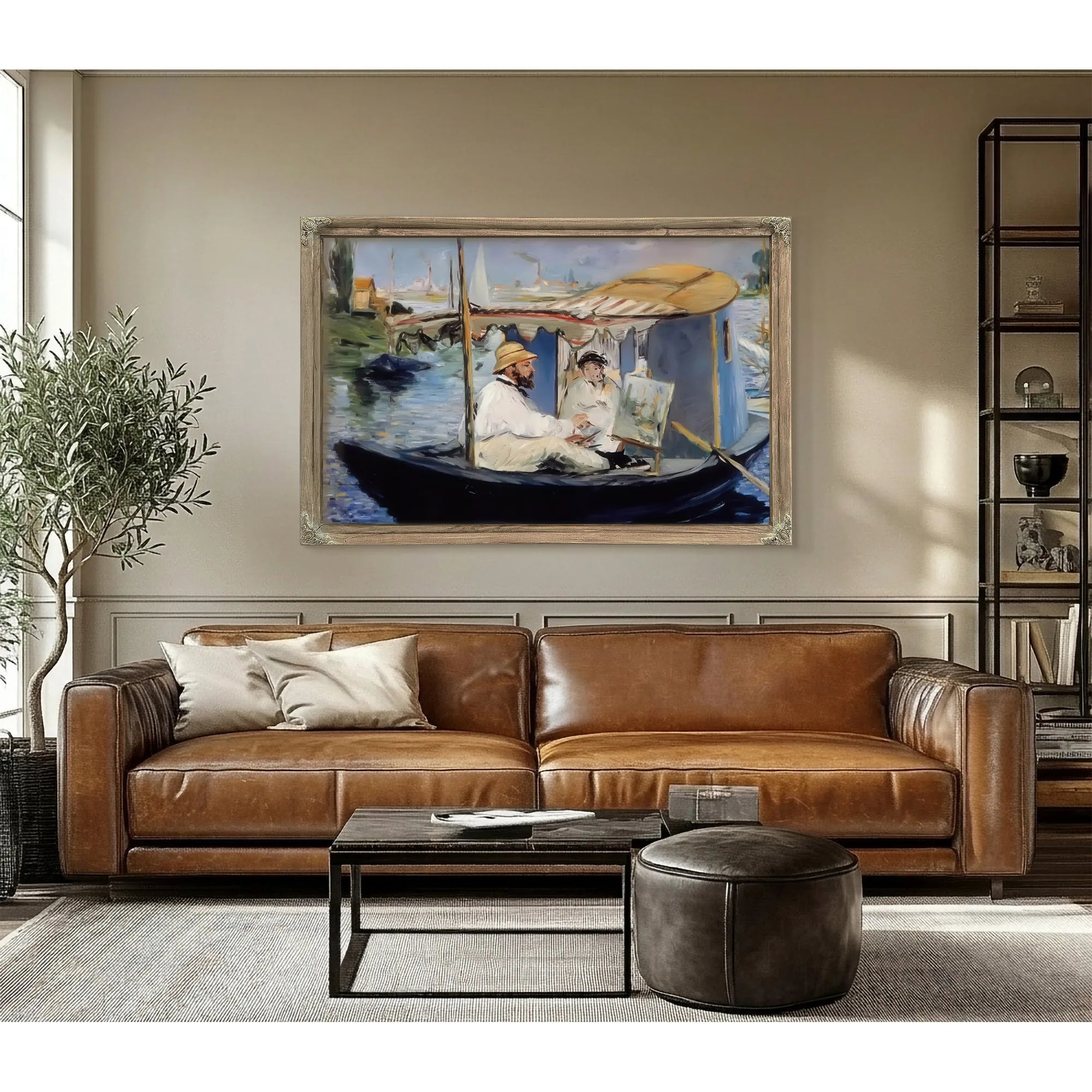 Claude Monet And His Wife In His Studio Boat By Edouard Manet Fine Art Print