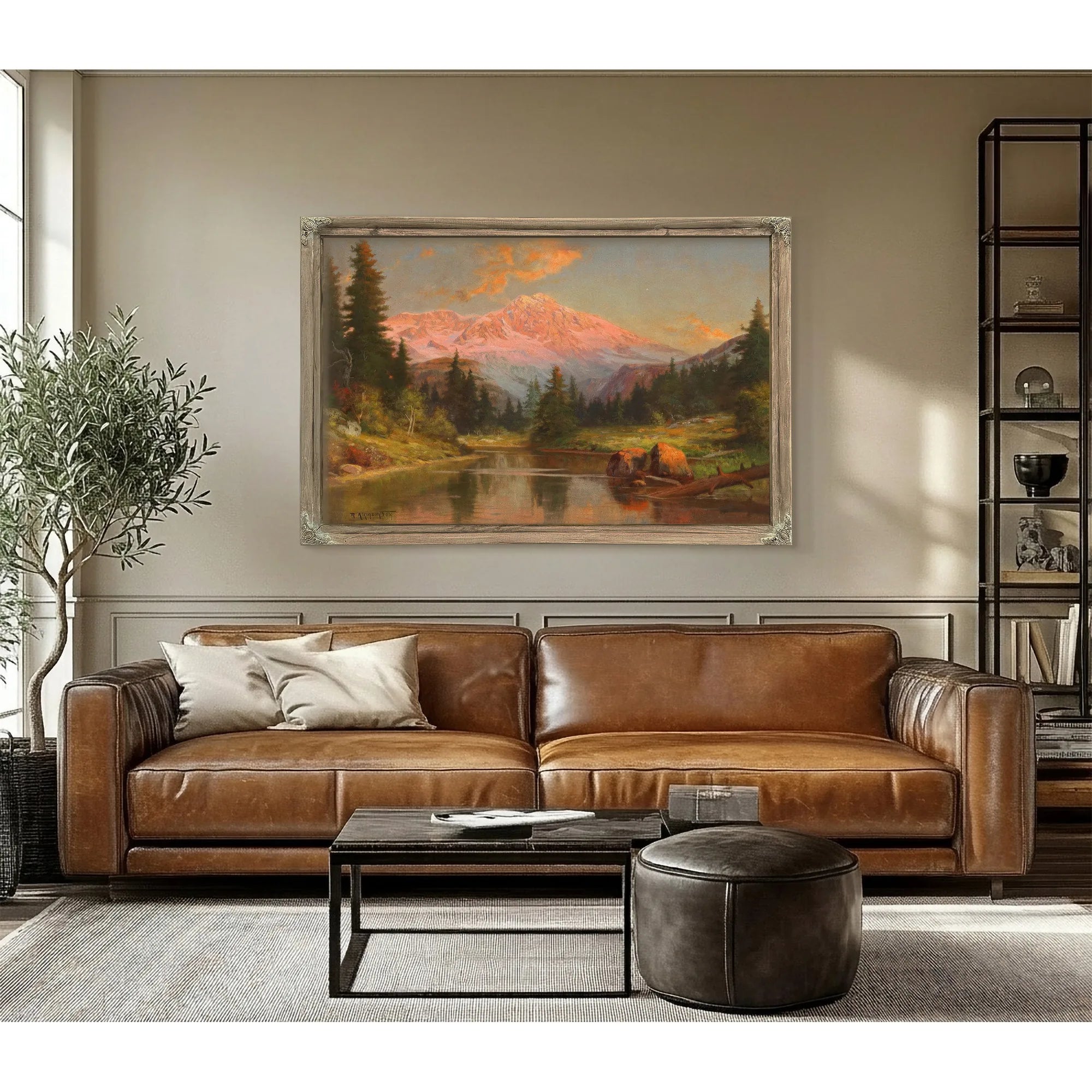 Alpine River Scene At Sunset By Robert Atkinson Fox Fine Art Print