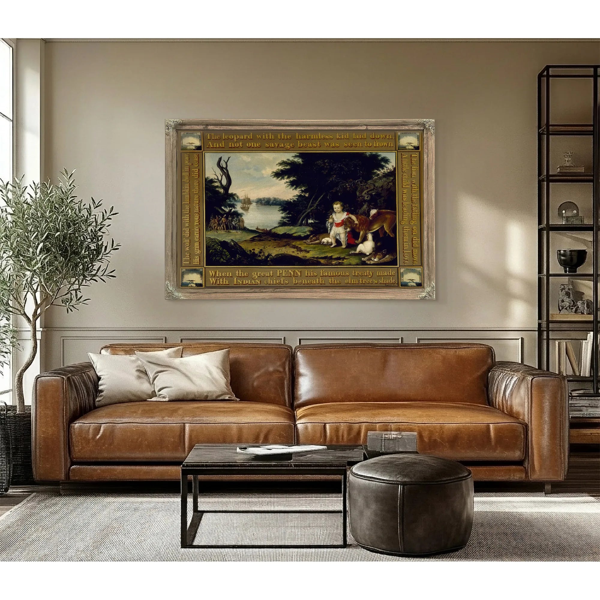 Peaceable Kingdom 1828 By Edward Hicks Fine Art Print