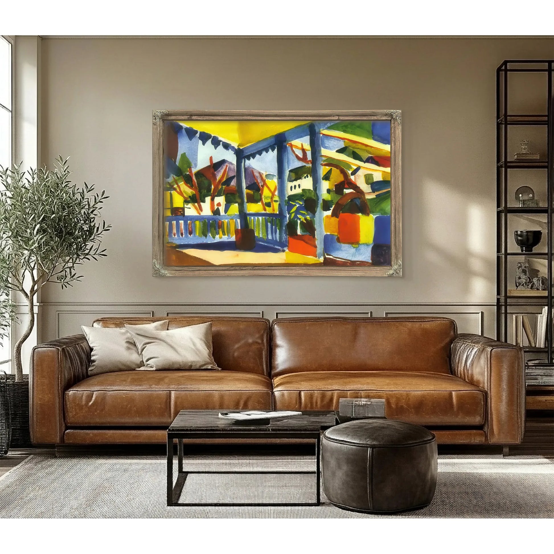 Terrace Of The Vila In St Germain By August Macke Fine Art Print