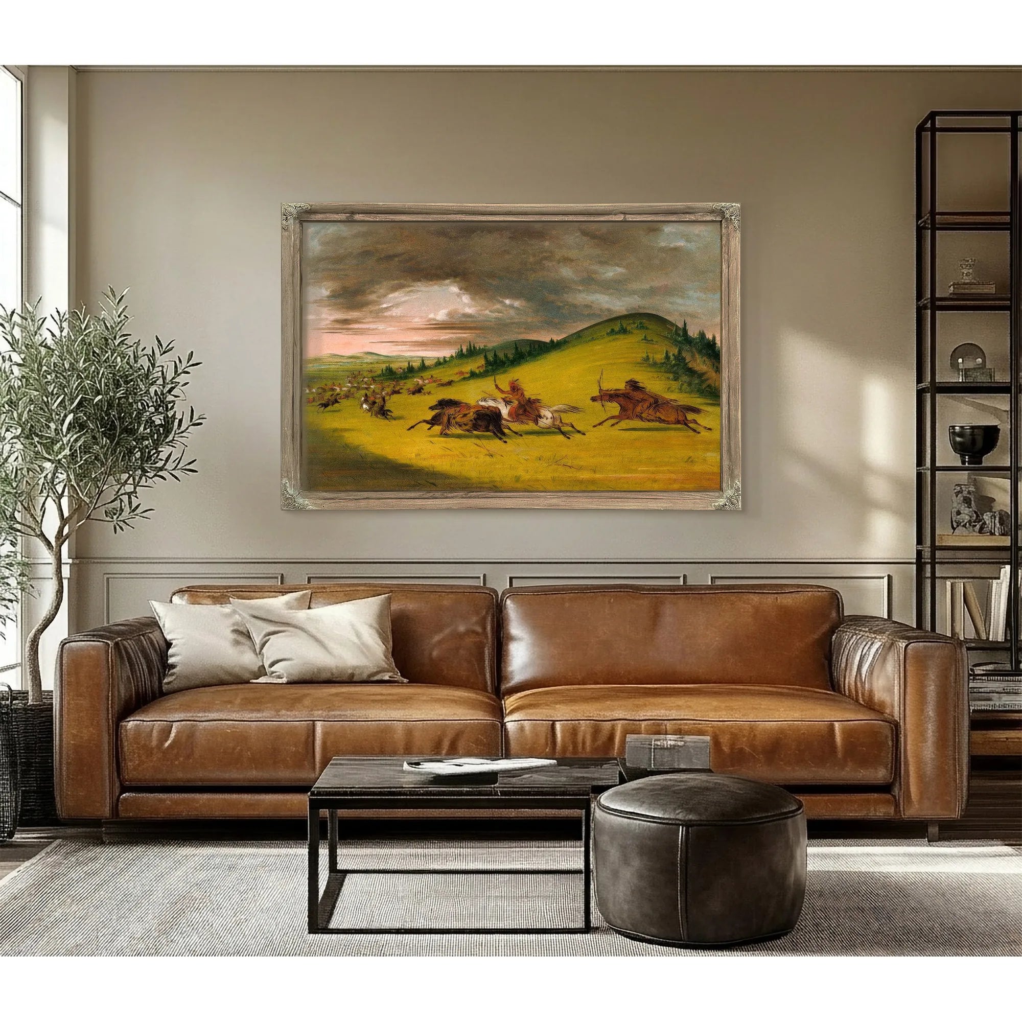 Battle Between Sioux And Sac And Fox By George Catlin Fine Art Print