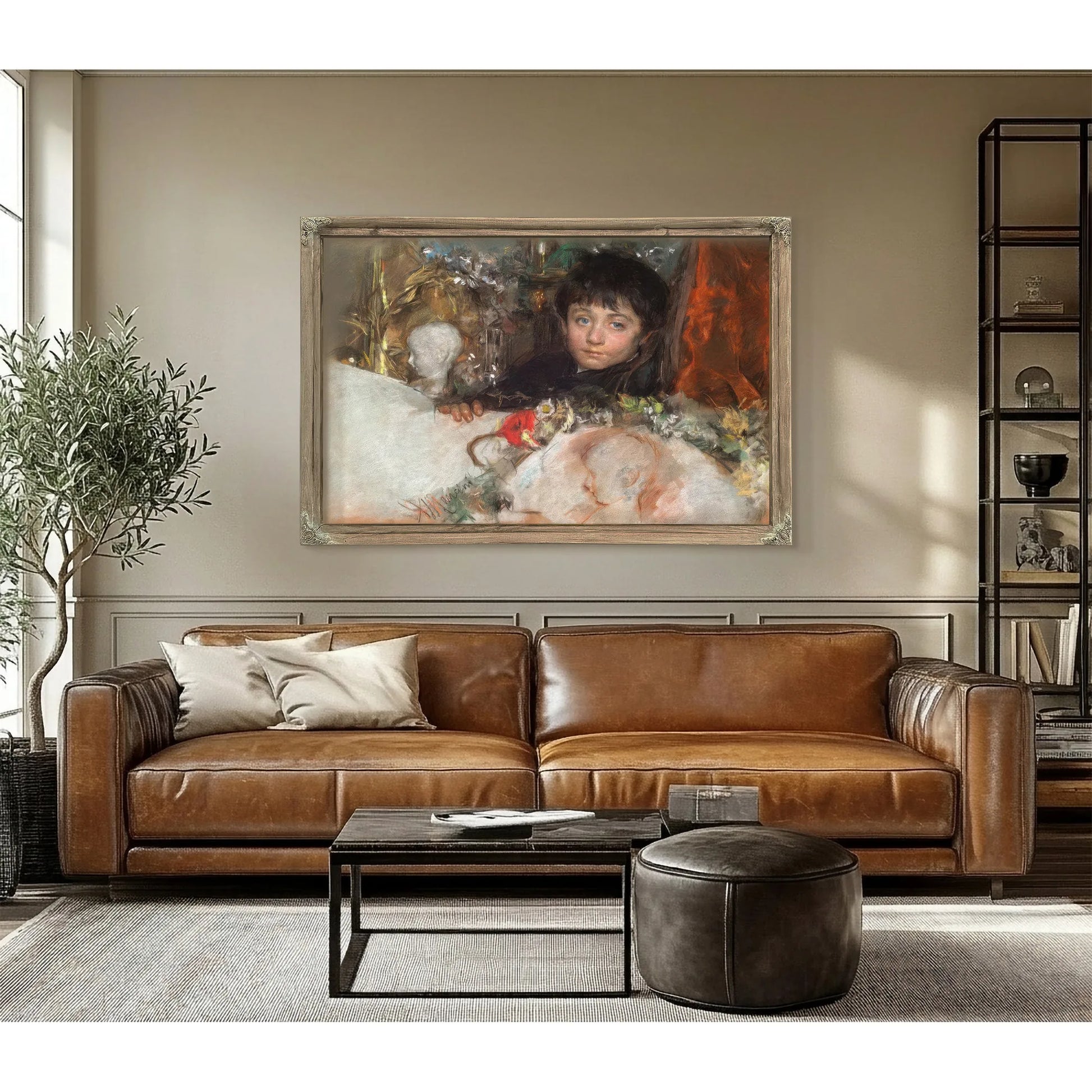 Portrait Of A Young Boy By Antonio Mancini Fine Art Print