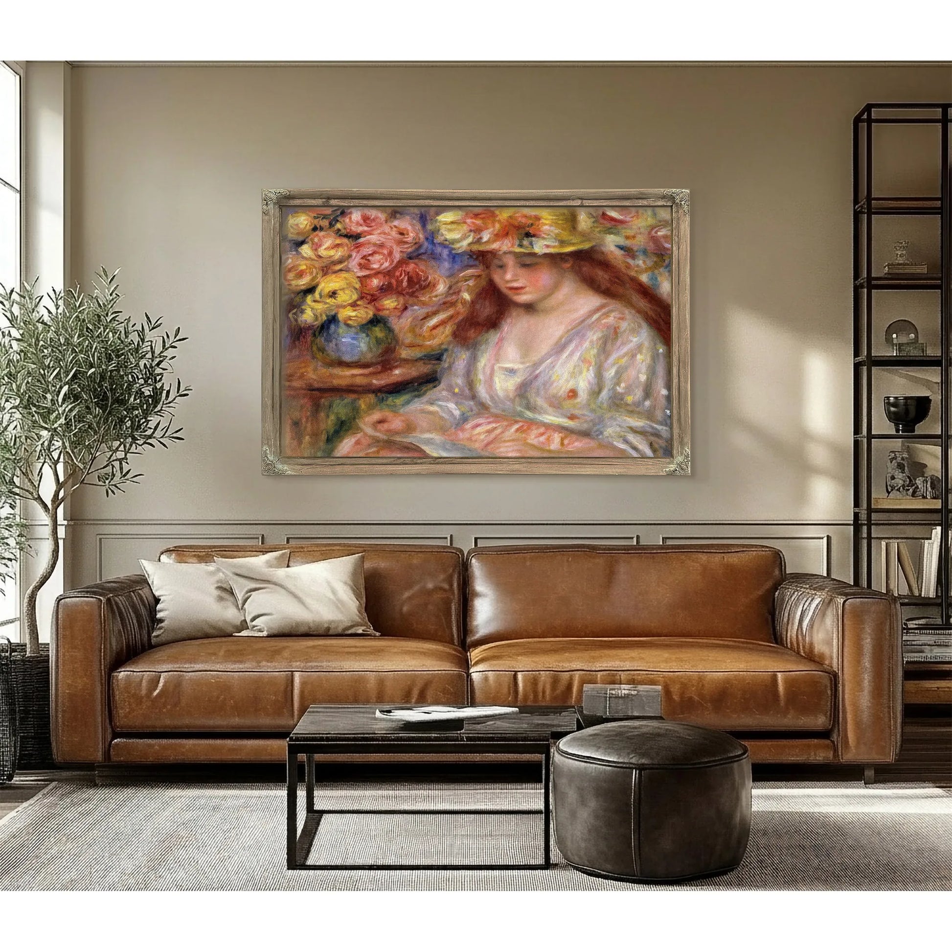 Woman Reading By Pierre August Renoir Fine Art Print