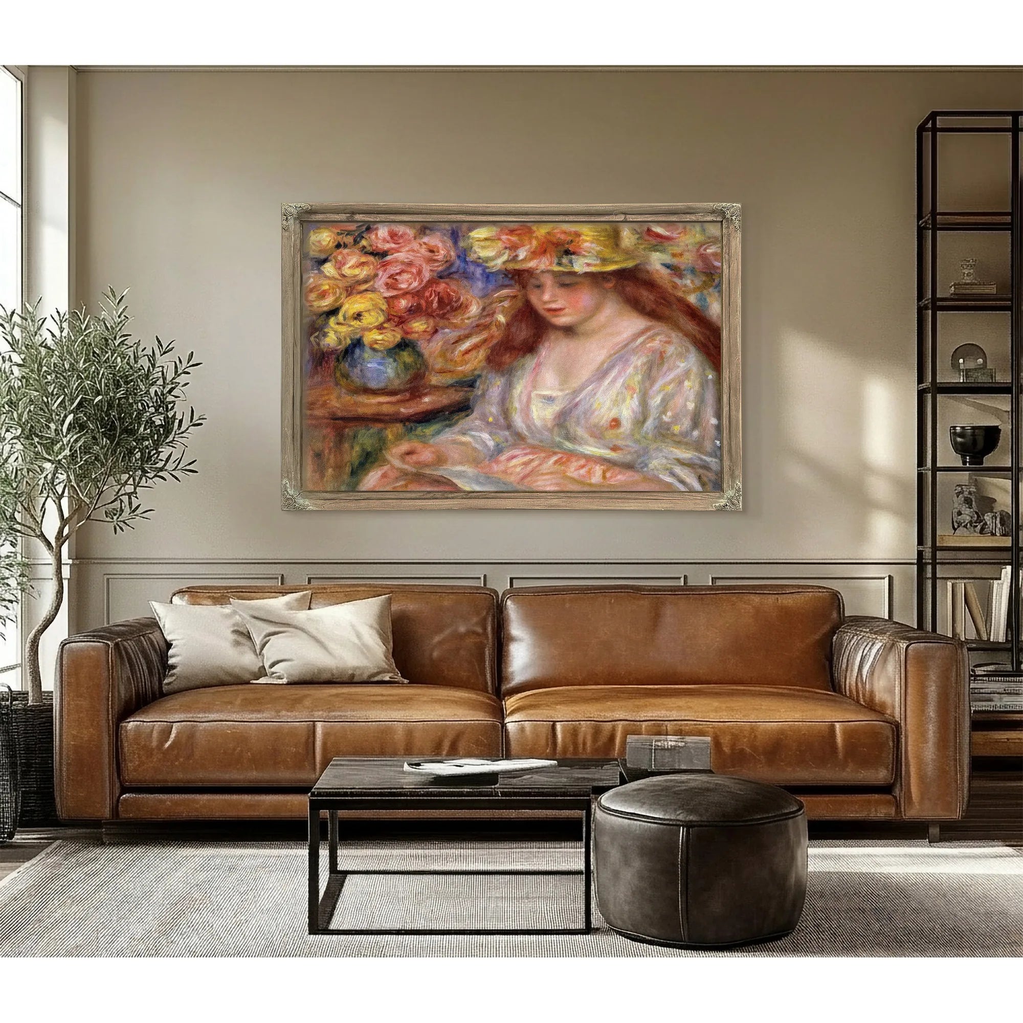 Woman Reading By Pierre August Renoir Fine Art Print