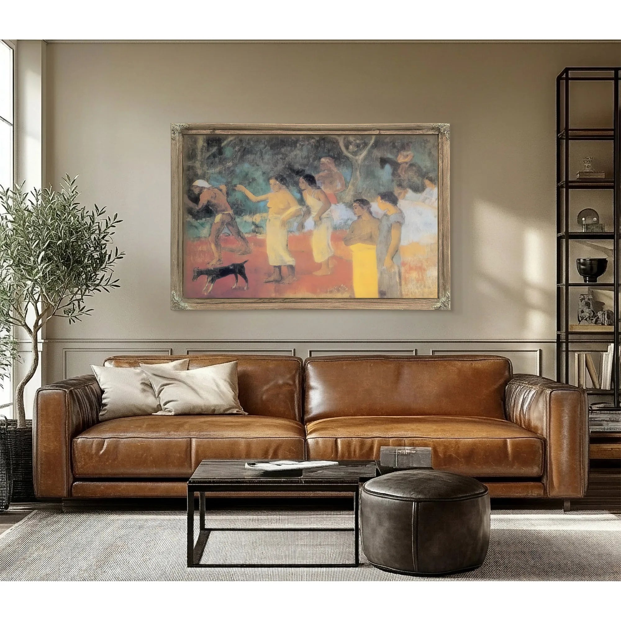 Scene From Tahitian Life By Paul Gauguin Fine Art Print