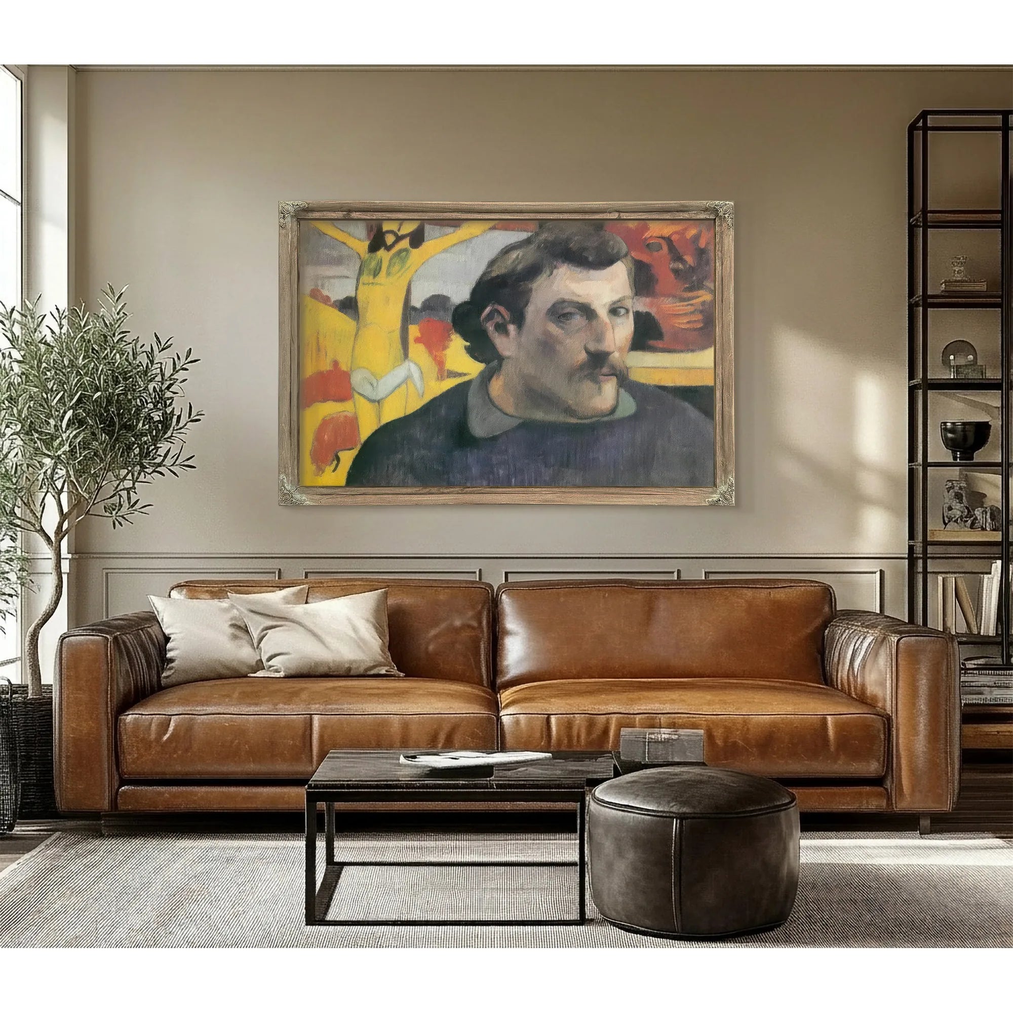 Self Portrait With The Yellow Christ By Paul Gauguin Fine Art Print