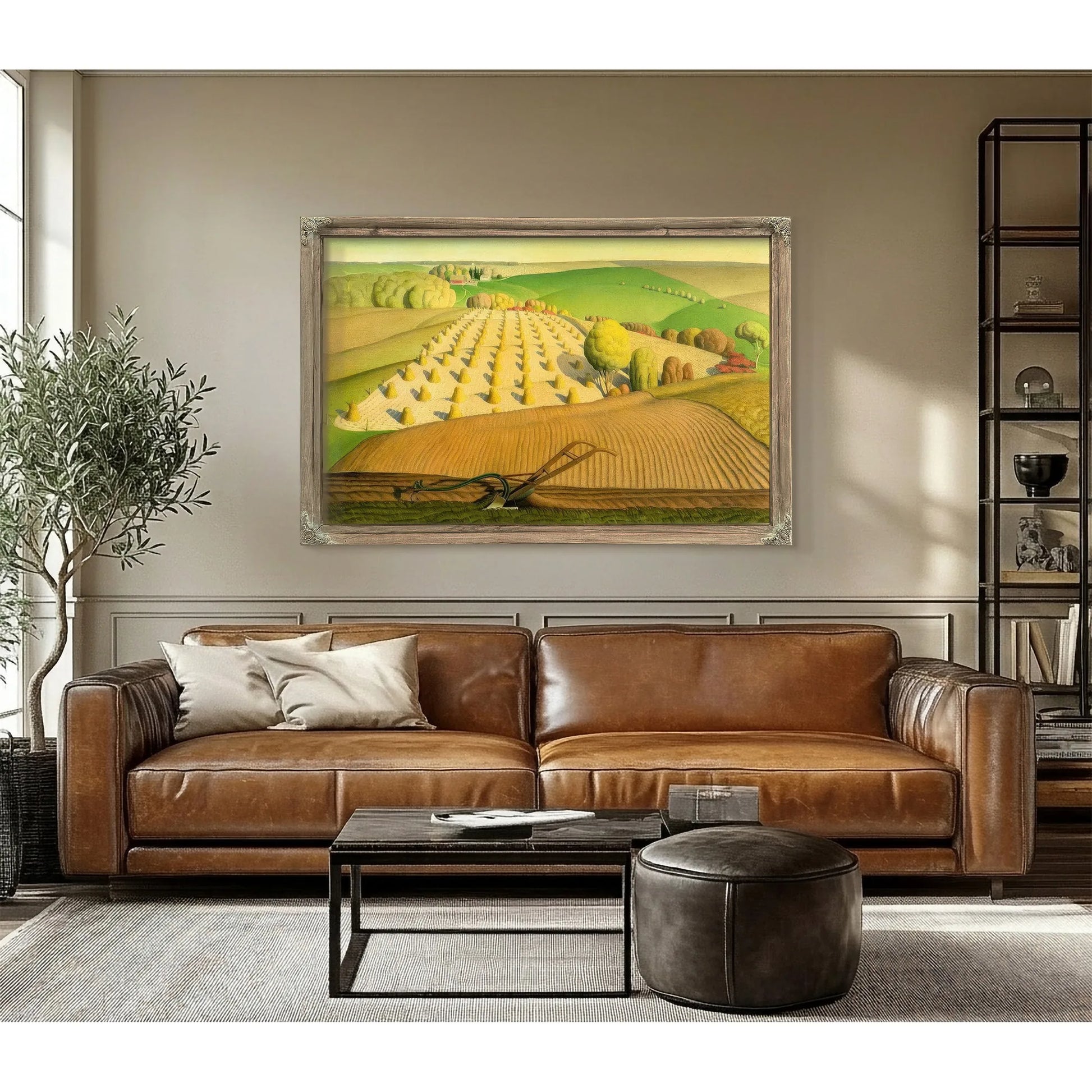 Fall Plowing By Grant Wood Fine Art Print