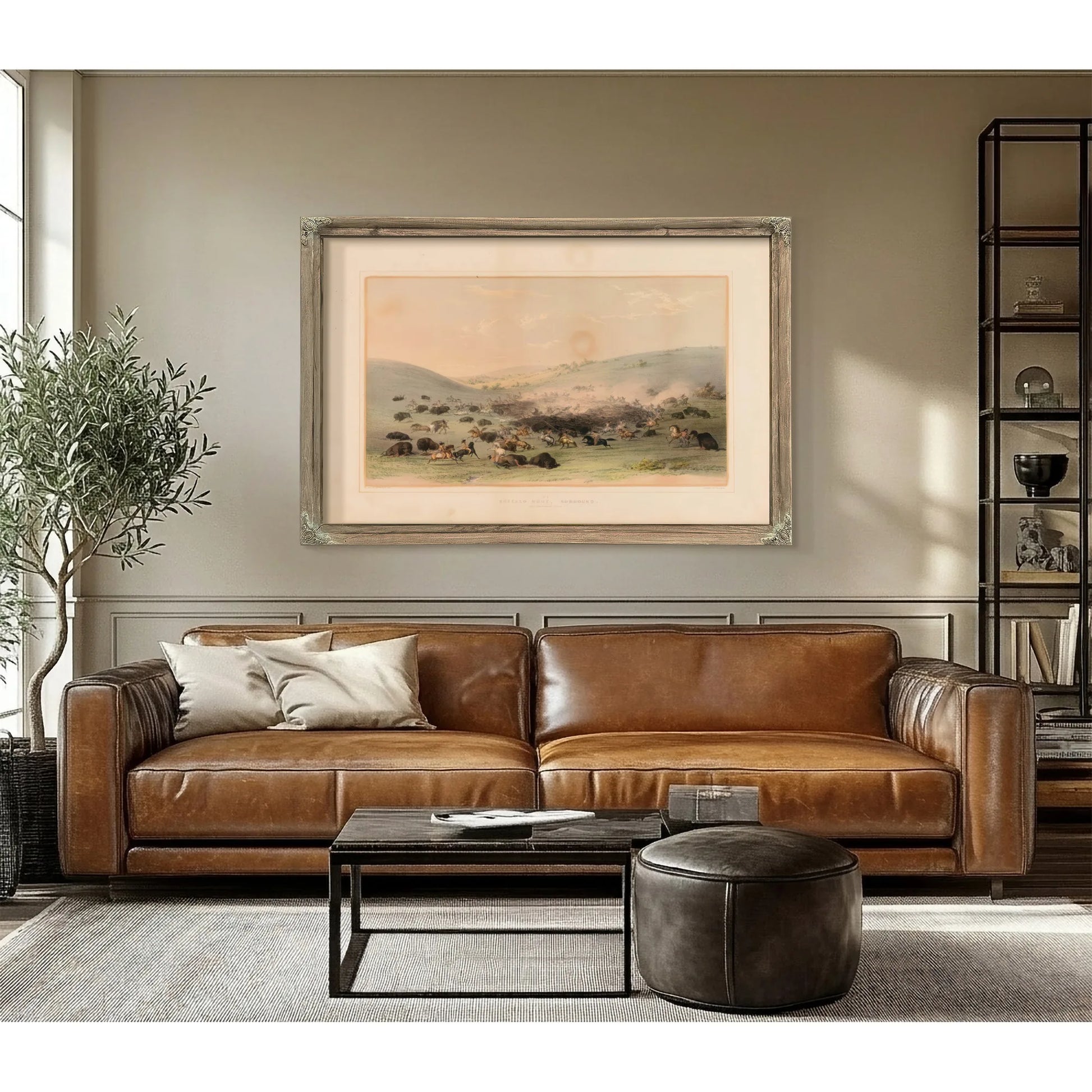 Buffalo Hunt Surround No. 9 By George Catlin Fine Art Print