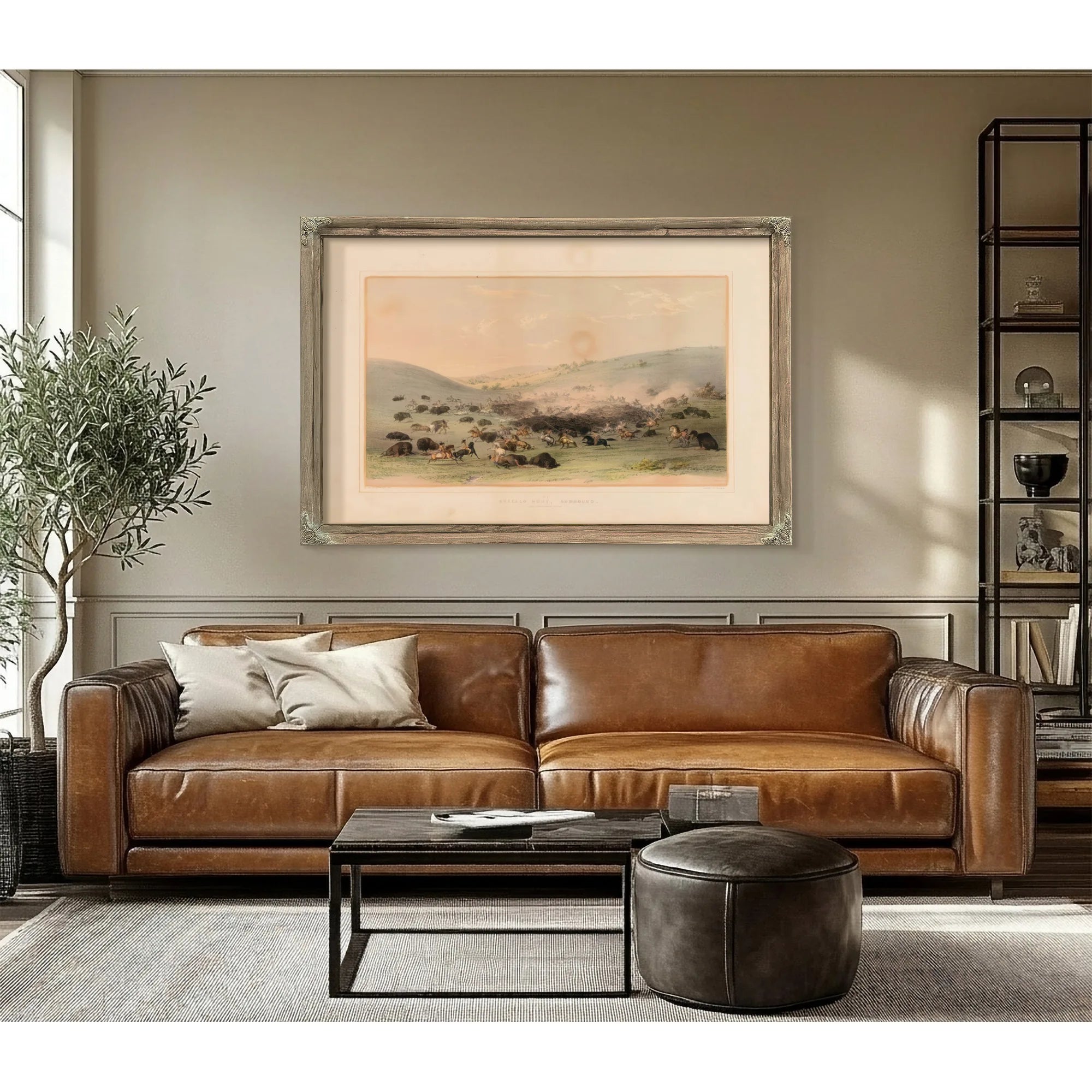 Buffalo Hunt Surround No. 9 By George Catlin Fine Art Print