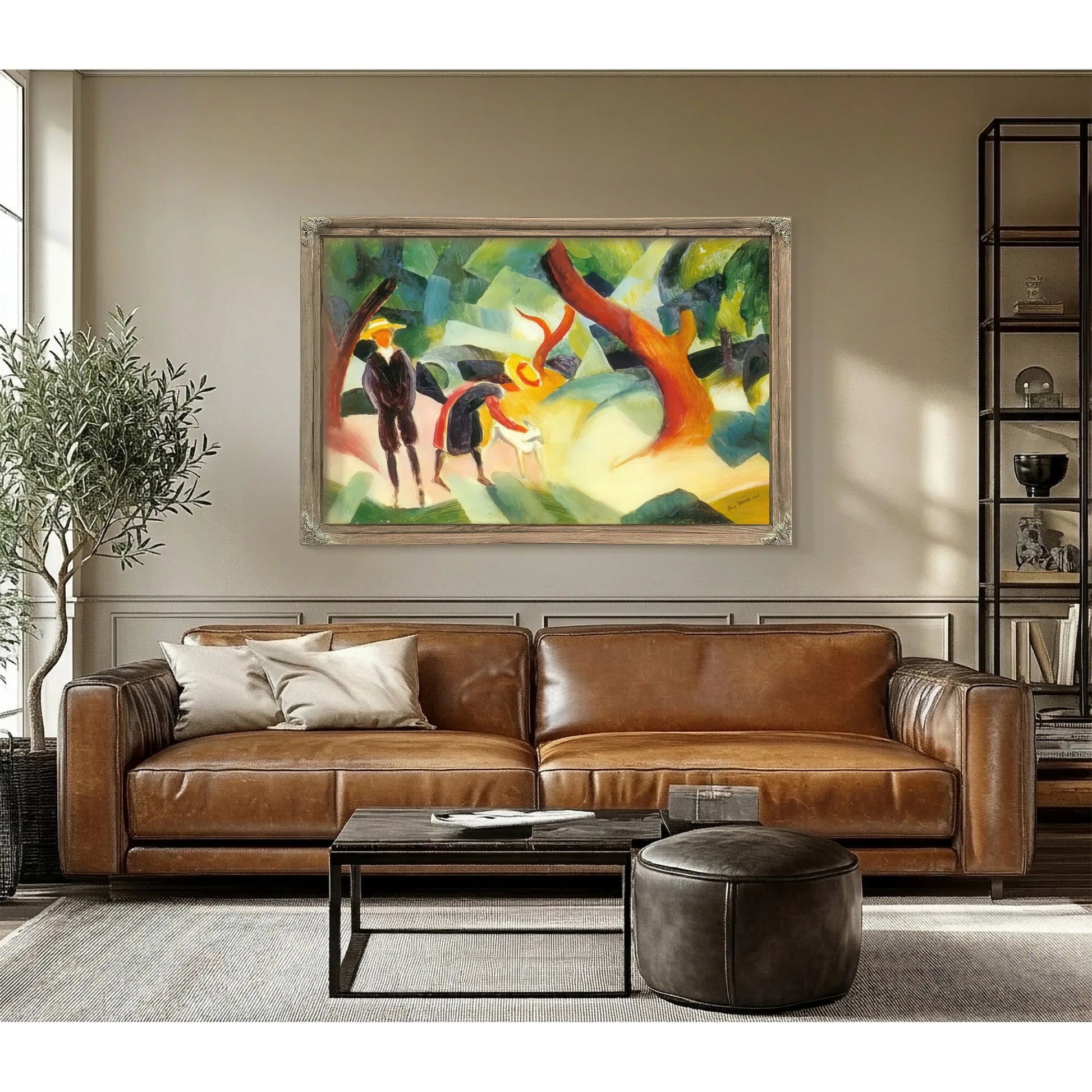 Children And A Goat By August Macke Fine Art Print