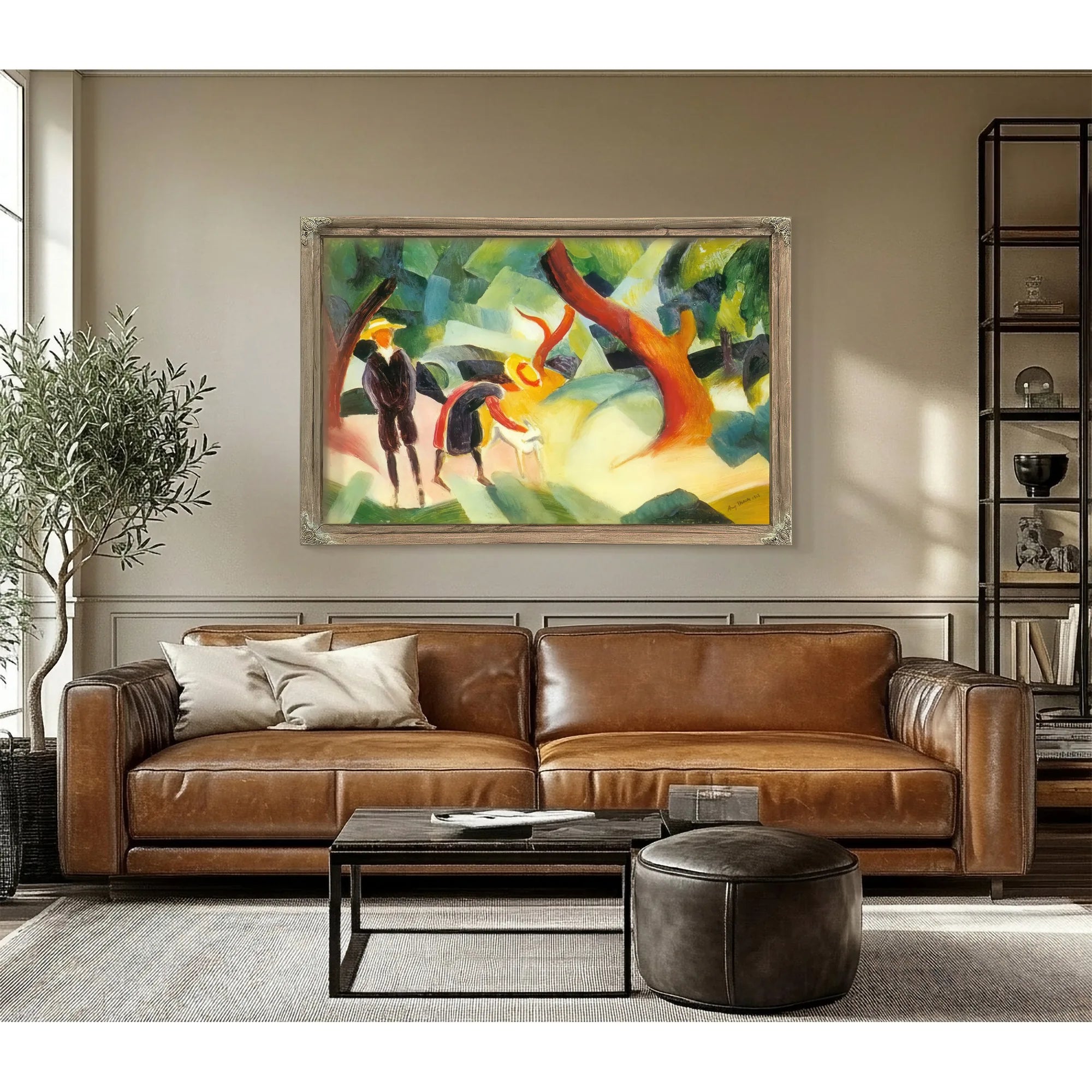 Children And A Goat By August Macke Fine Art Print