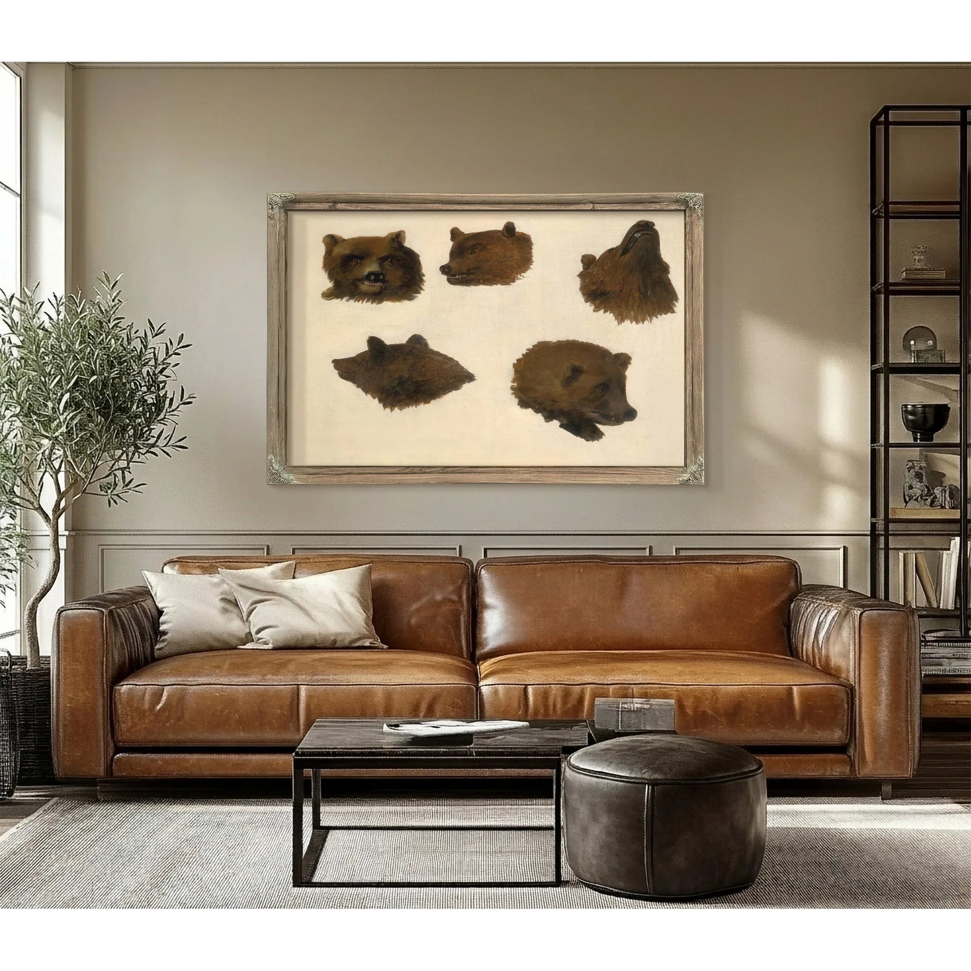 Portraits Of Two Grizzly Bears, From Life By George Catlin Fine Art Print