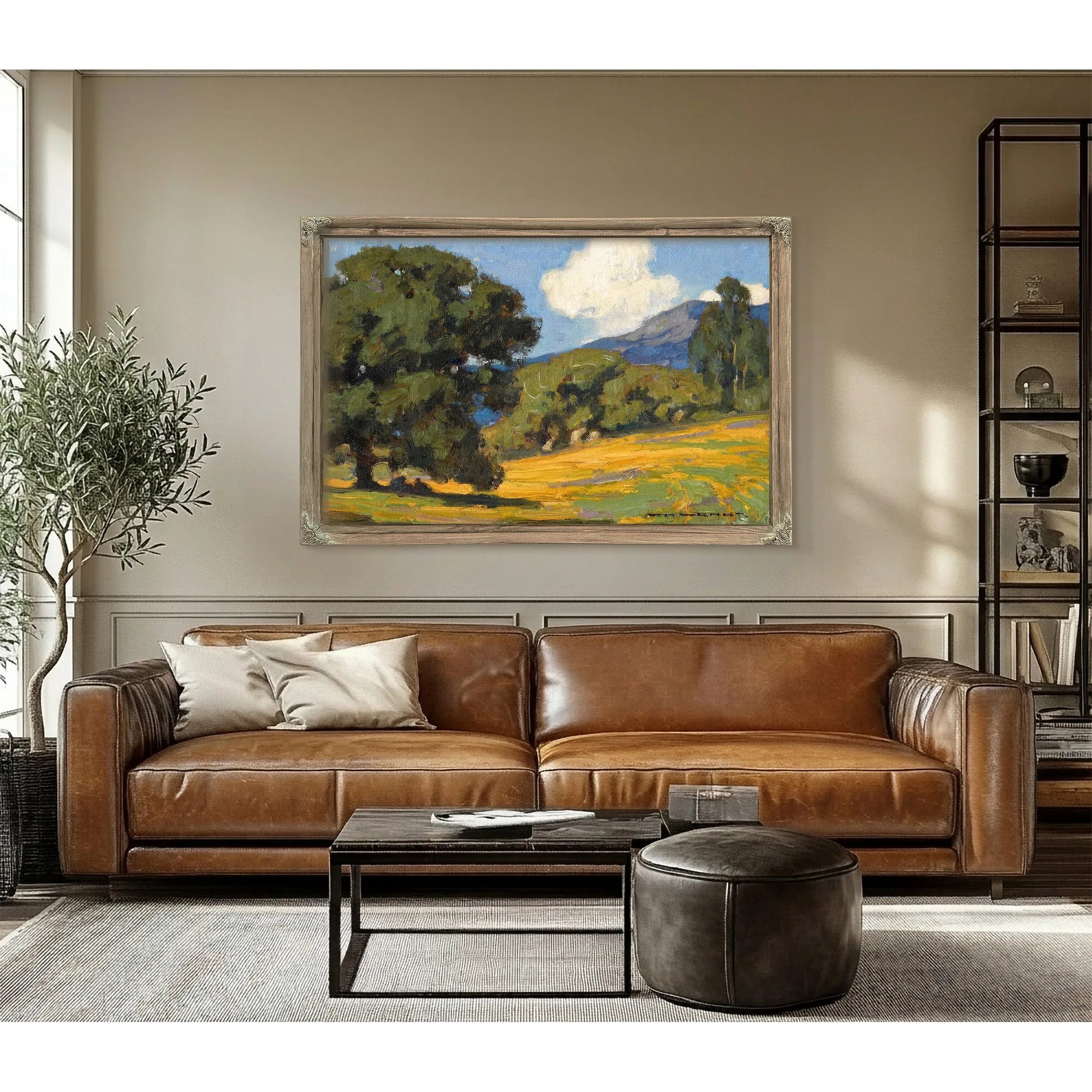 California Wildflowers And Oaks By William Wendt Fine Art Print