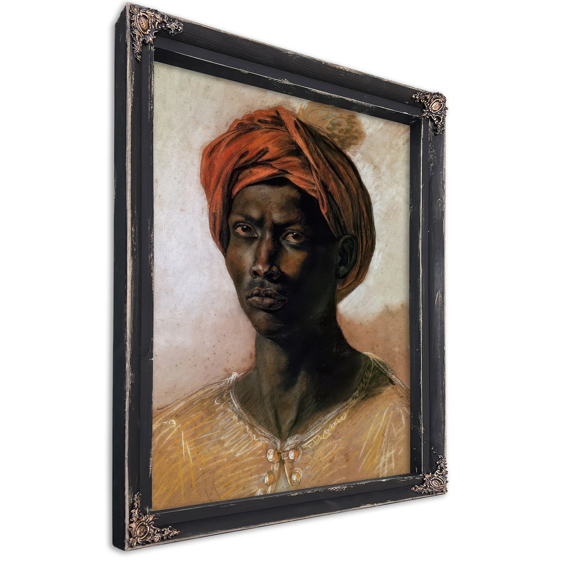 Portrait Of A Turk In A Turban By Ferdinand Victor Eugene Delacroix Fine Art Print
